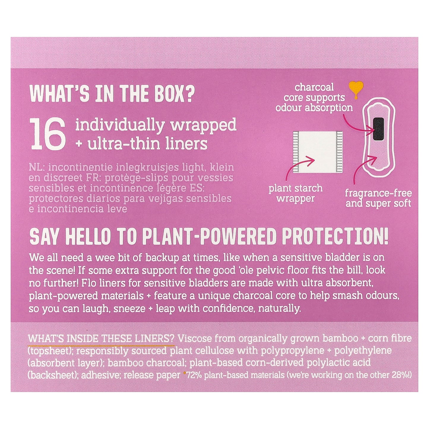 Here We Flo, Liners, For Sensitive Bladders, Ultra-Thin, 16 Liners