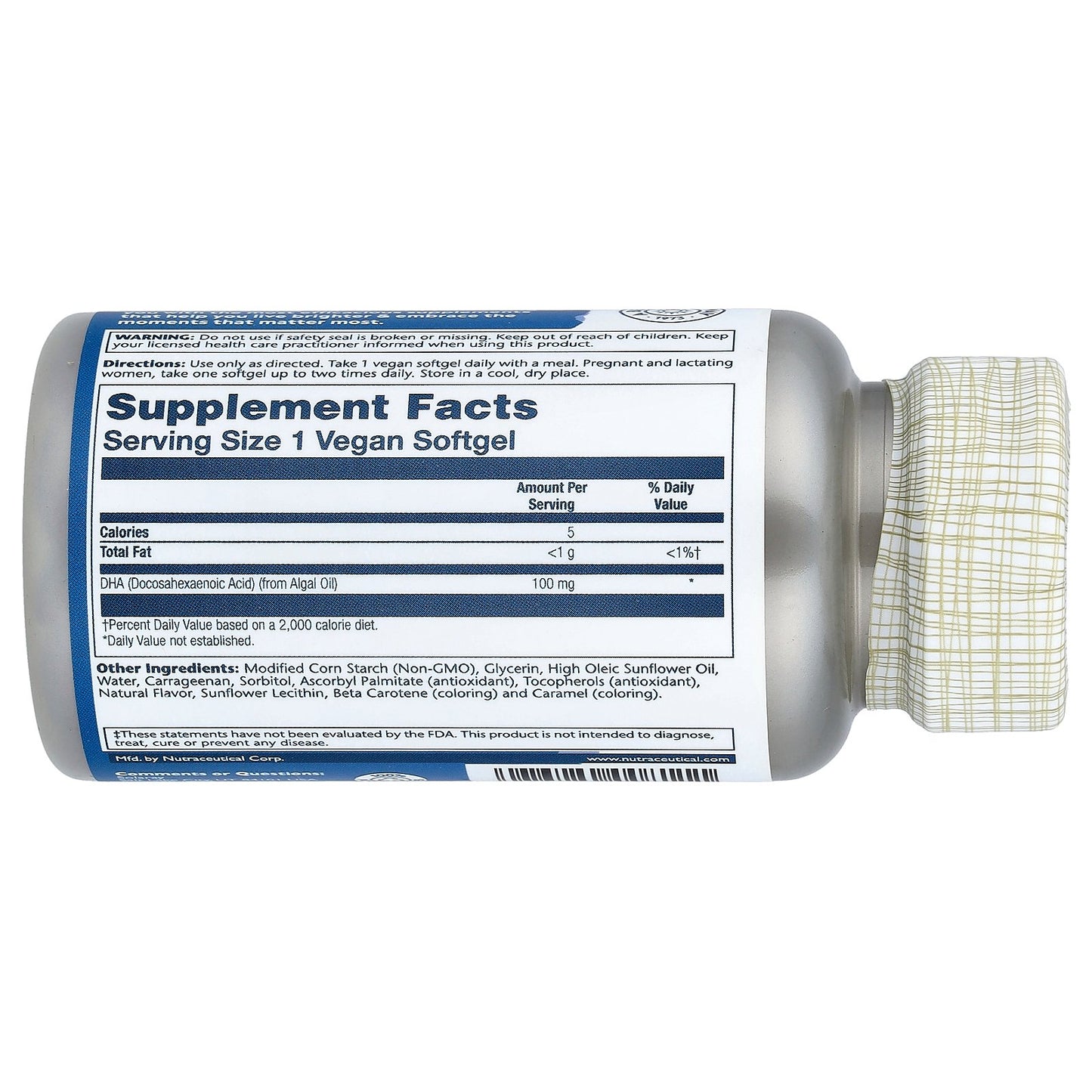 Solaray, Plant Sourced DHA, 100 mg, 60 Vegan Softgels