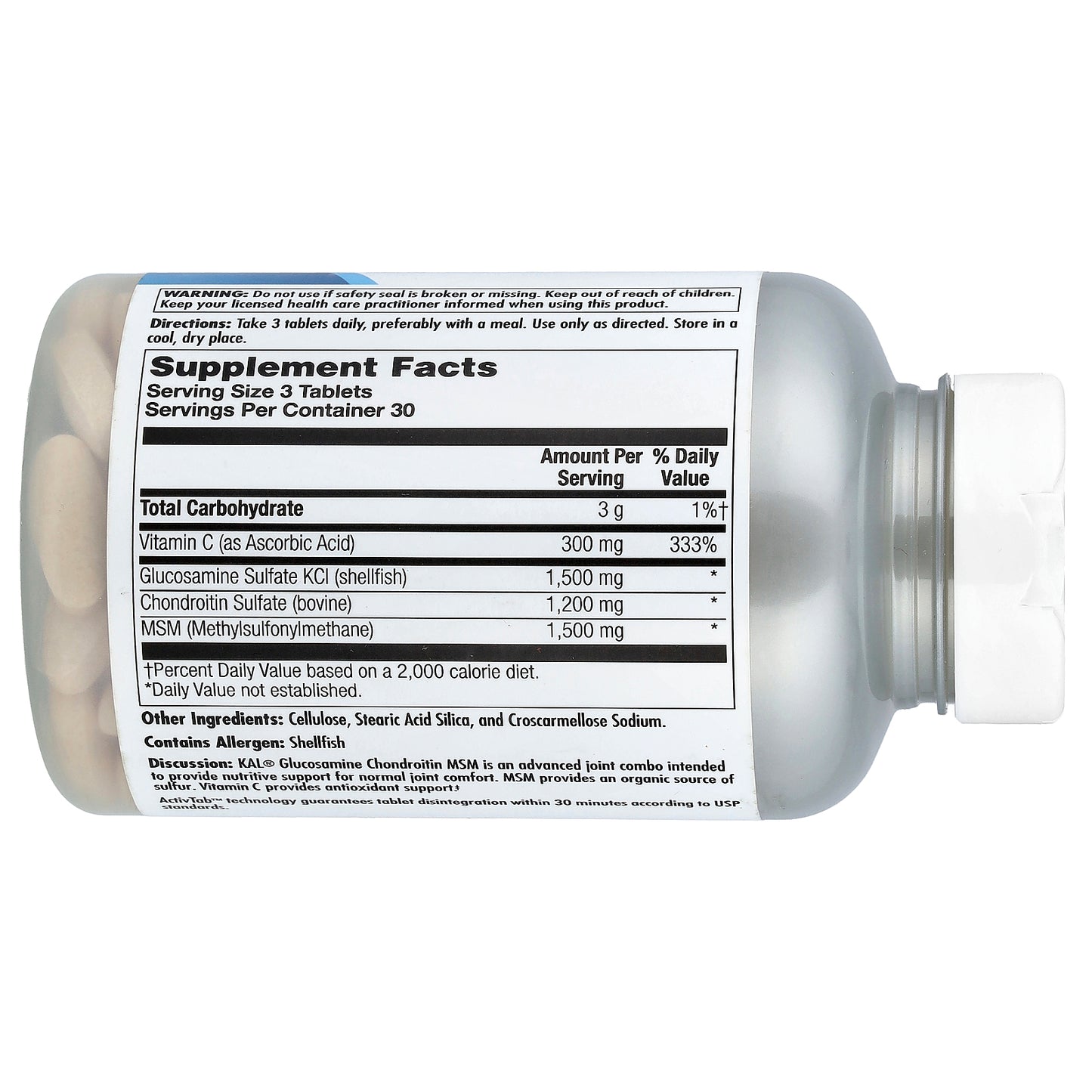 KAL, Glucosamine Chondroitin MSM, 90 Tablets