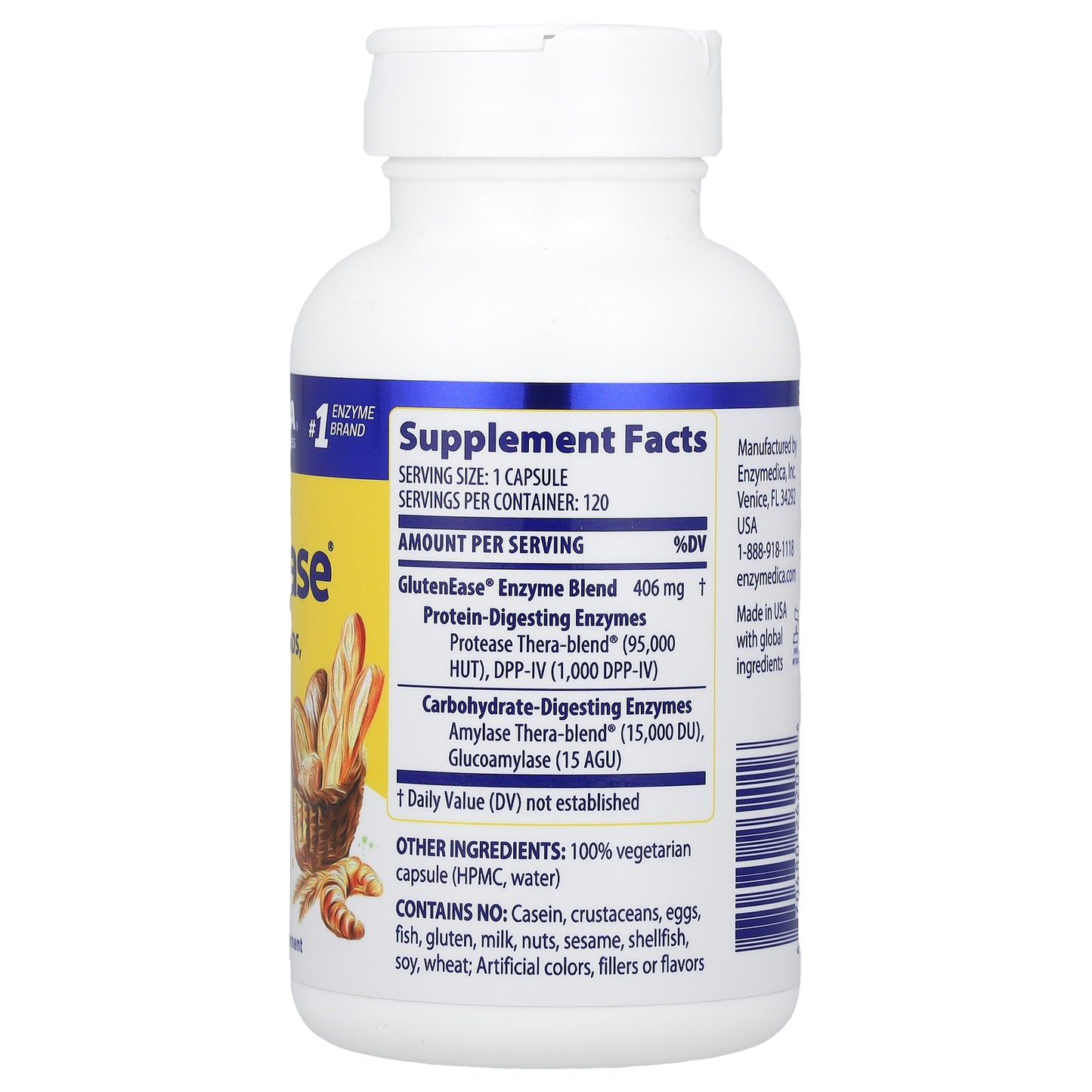 Enzymedica, GlutenEase®, 120 Capsules