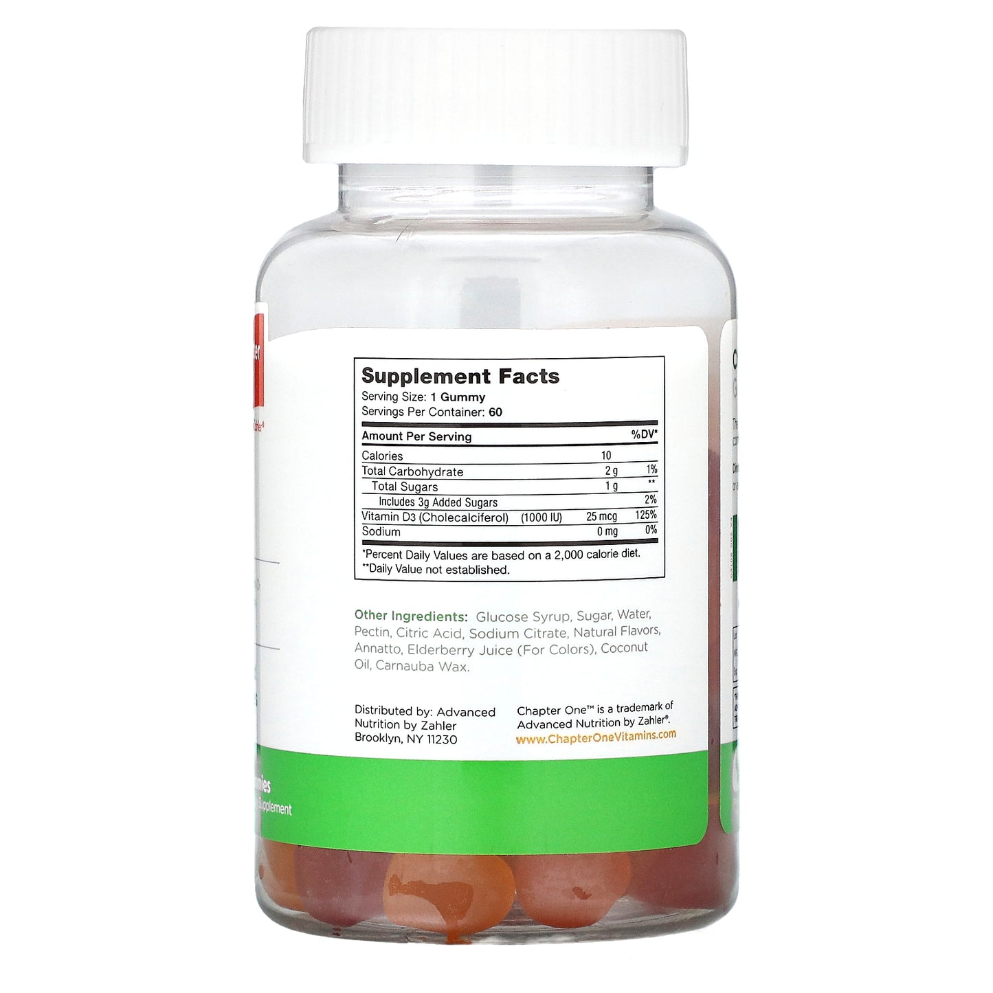 Chapter One, Vitamin D3, 60 Gummies (25 mcg (1,000 IU) Per Gummy)