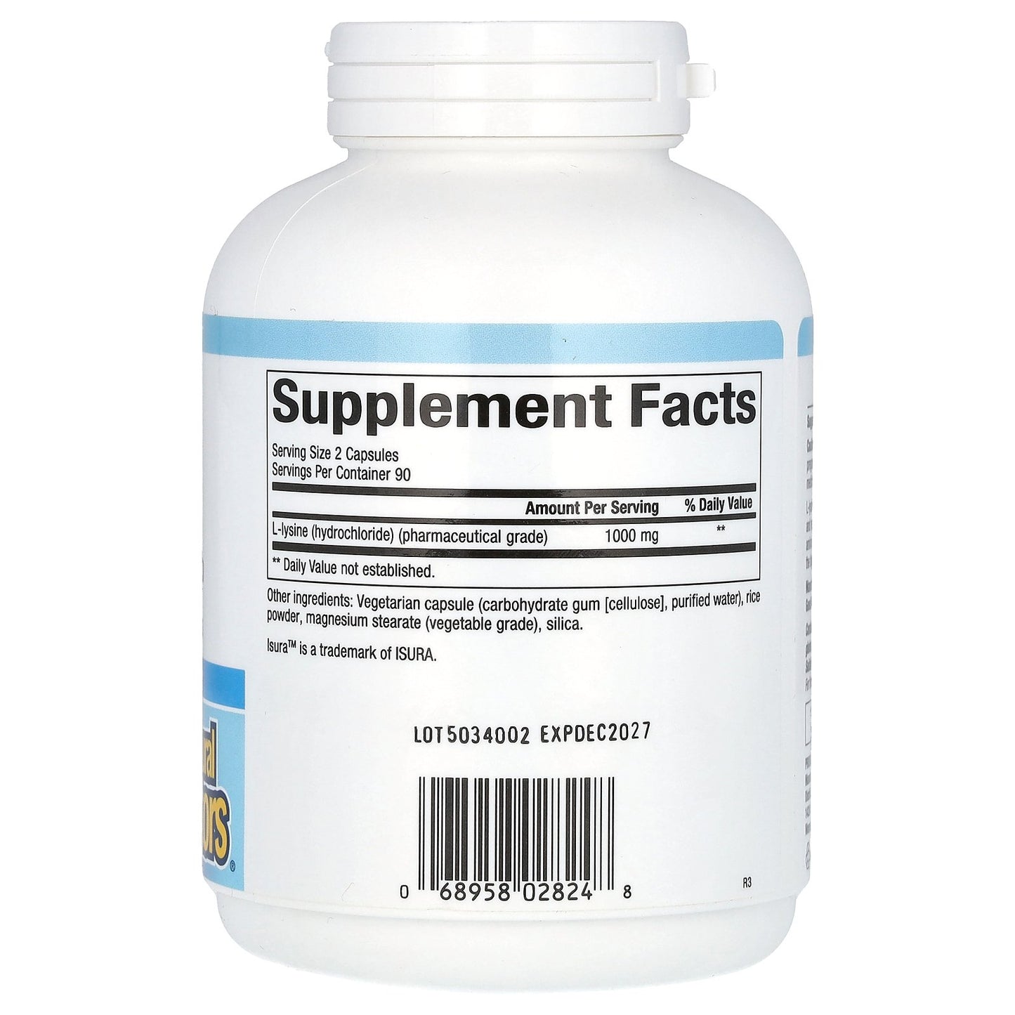 Natural Factors, L-Lysine, 500 mg, 180 Vegetarian Capsules