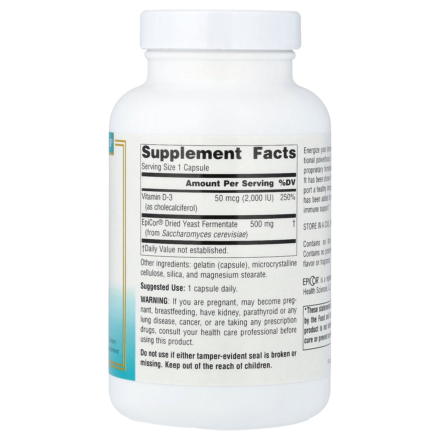 Source Naturals, EpiCor® with Vitamin D-3, 500 mg , 120 Capsules