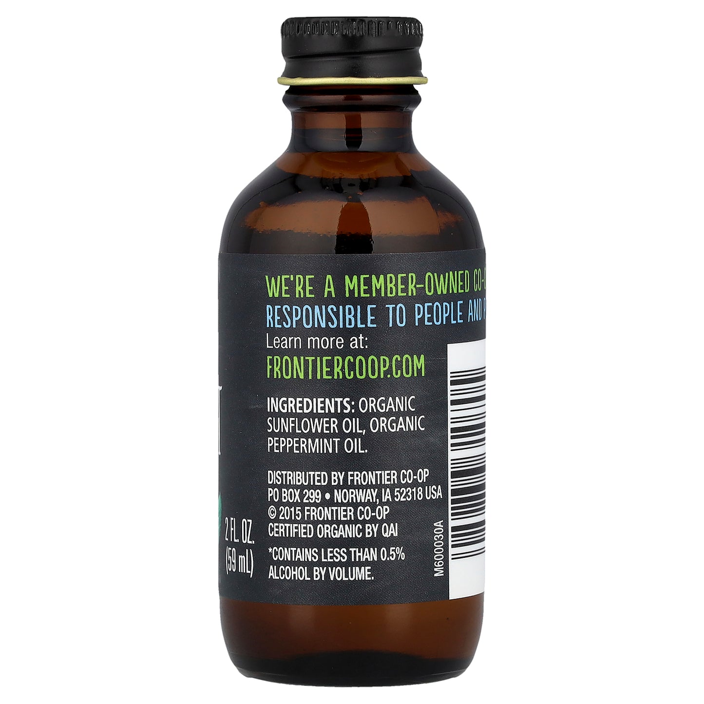 Frontier Co-op, Organic Peppermint Flavor, Non-Alcoholic, 2 fl oz (59 ml)