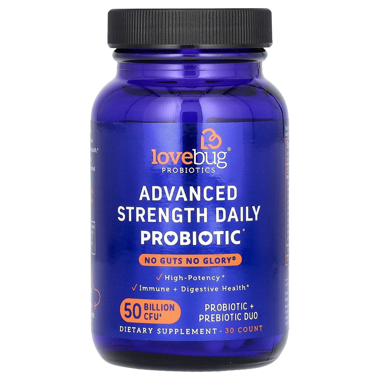 LoveBug Probiotics, Advanced Strength Daily Probiotic, 50 Billion CFU, 30 Capsules