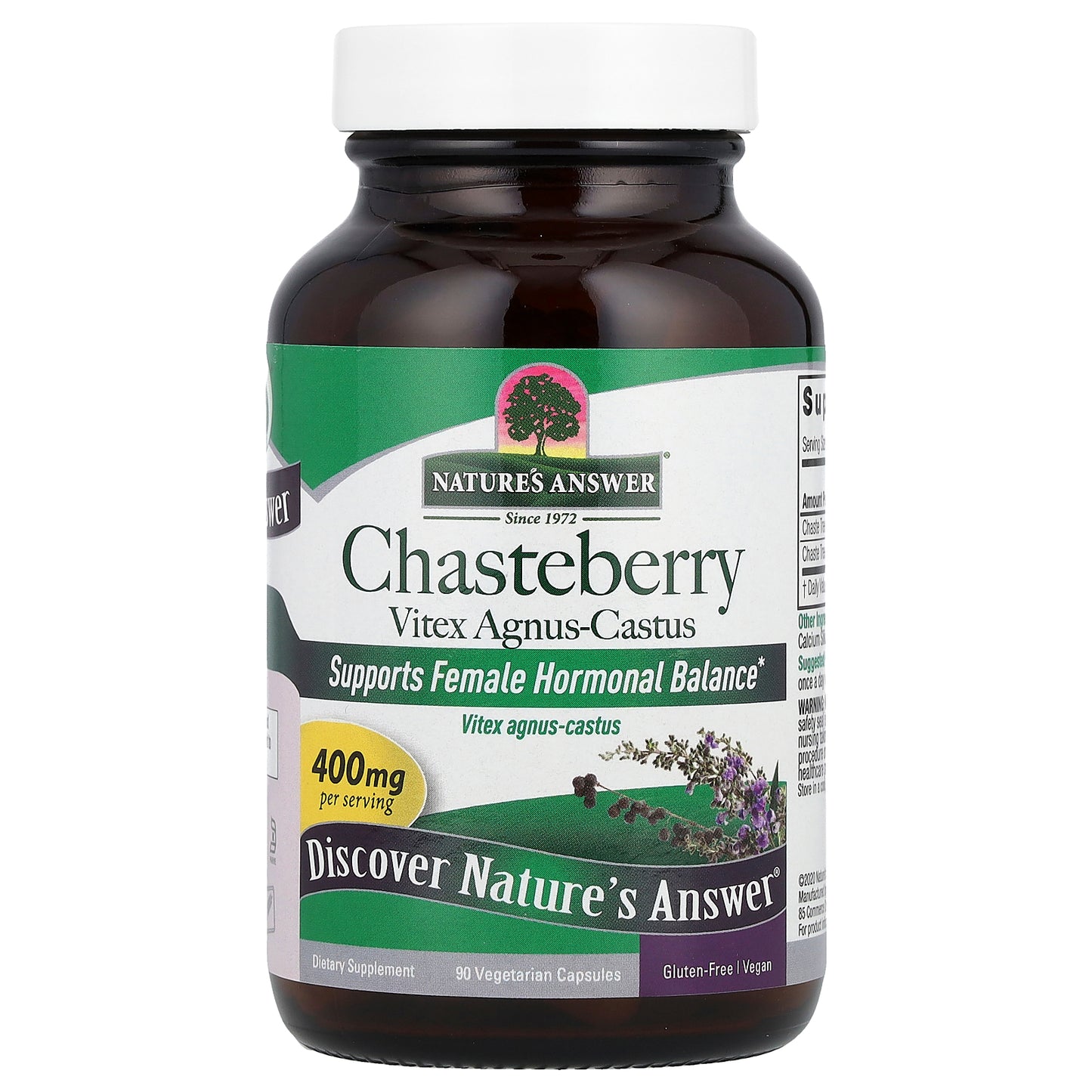 Nature's Answer, Chasteberry, Vitex Agnus-Castus, 400 mg, 90 Vegetarian Capsules