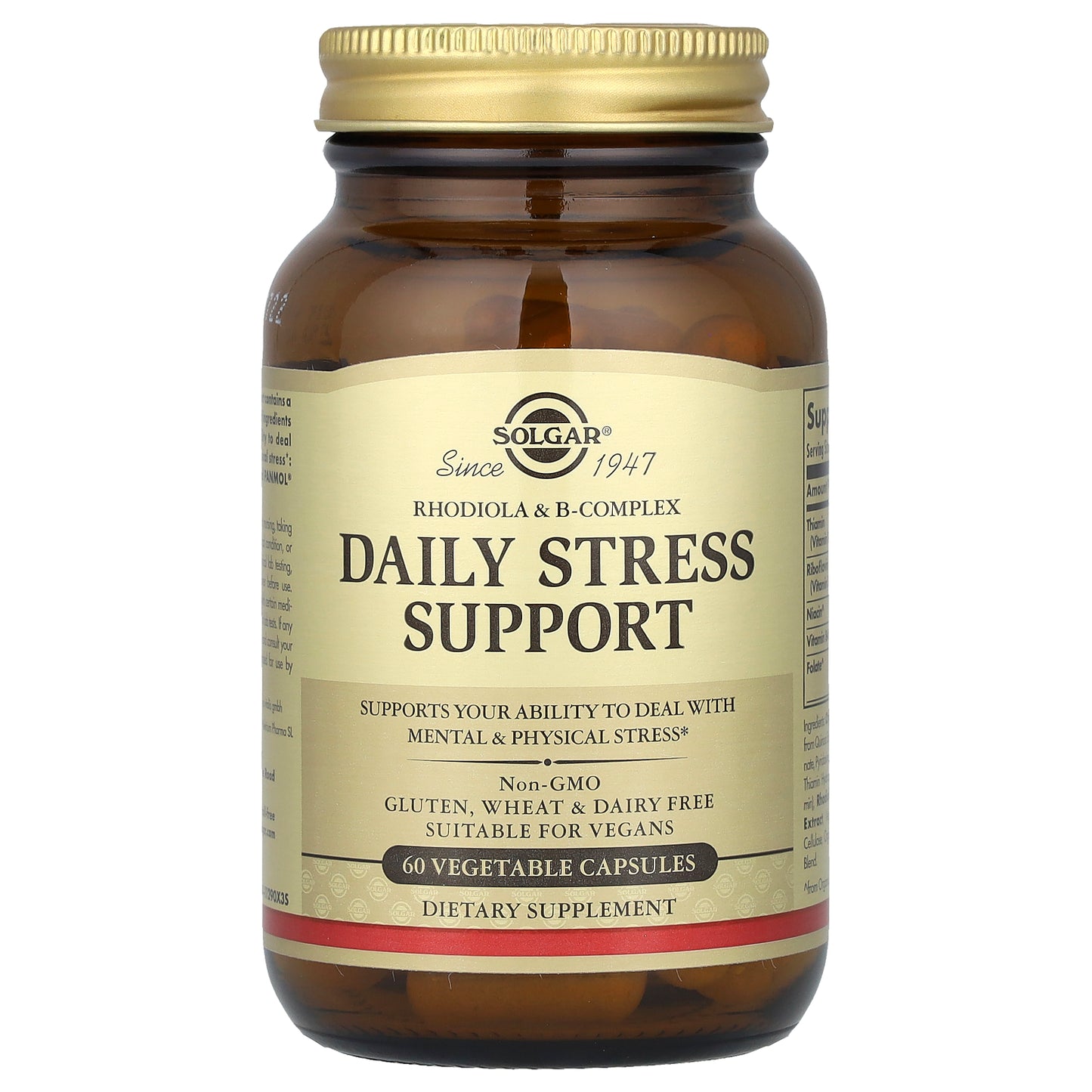 Solgar, Daily Stress Support, Rhodiola & B-Complex, 60 Vegetable Capsules