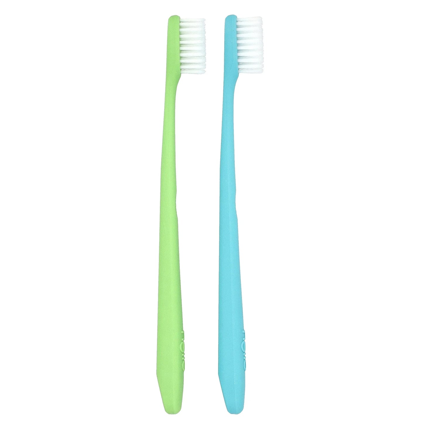 Hello, Toothbrushes, Soft, Green/Blue, 2 Toothbrushes