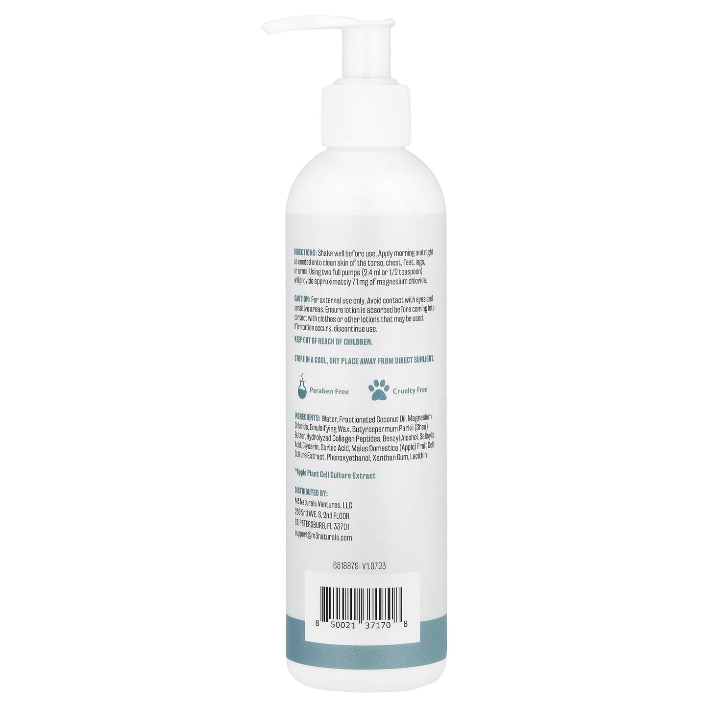M3, Magnesium Lotion, Unscented, 8 fl oz (237 ml)