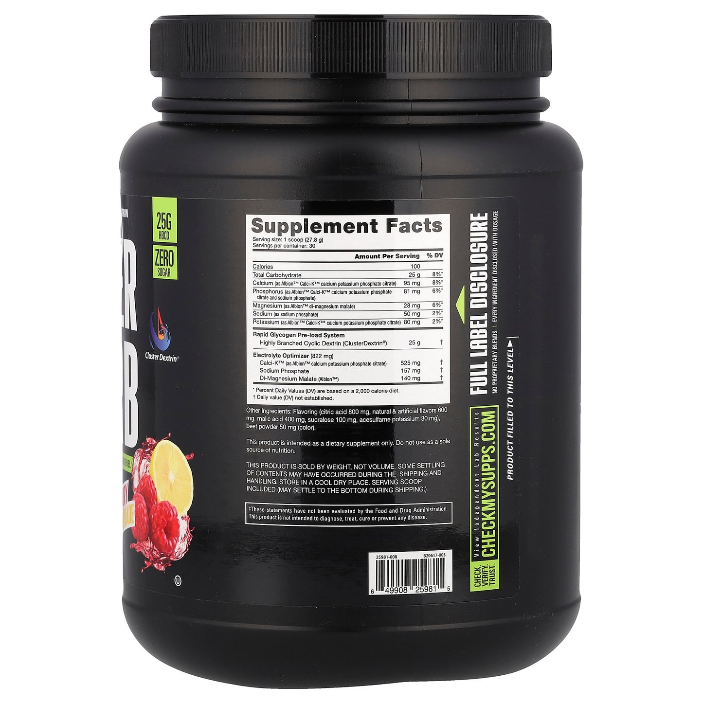 NutraBio, Super Carb, Raspberry Lemonade, 1.8 lb (834 g)