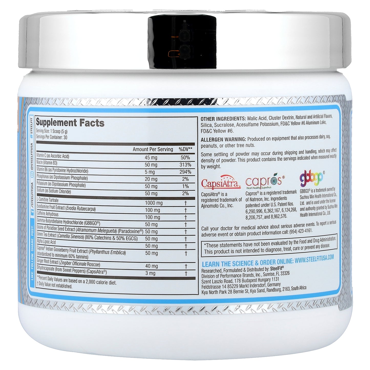 SteelFit, Steel Sweat™, Metabolic Catalyst + Energy, Strawberry Mango, 5.29 oz (150 g)