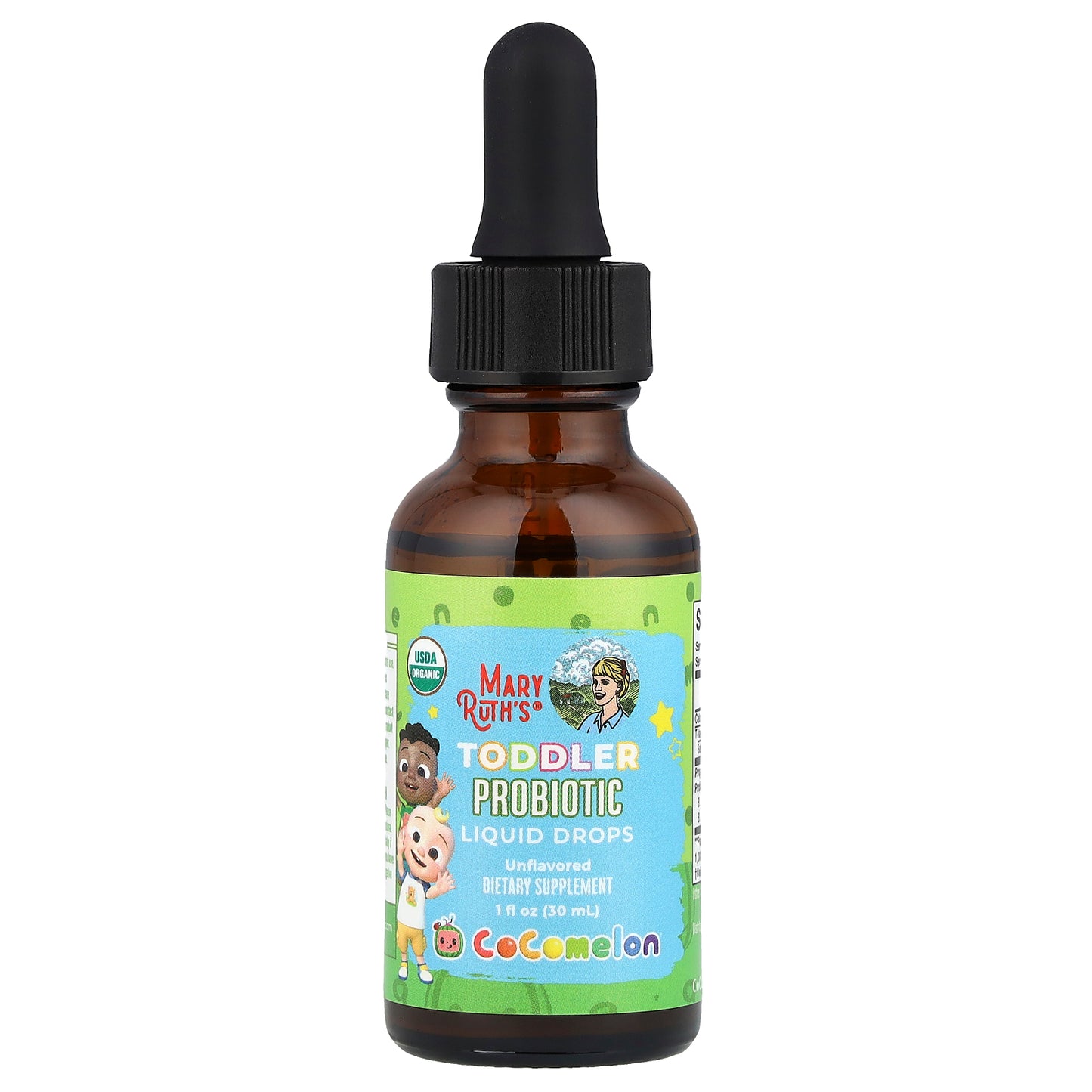 MaryRuth's, Toddler Probiotic Liquid Drops, Cocomelon™, For Ages 1-3 Years, Unflavored, 1 fl oz (30 ml)
