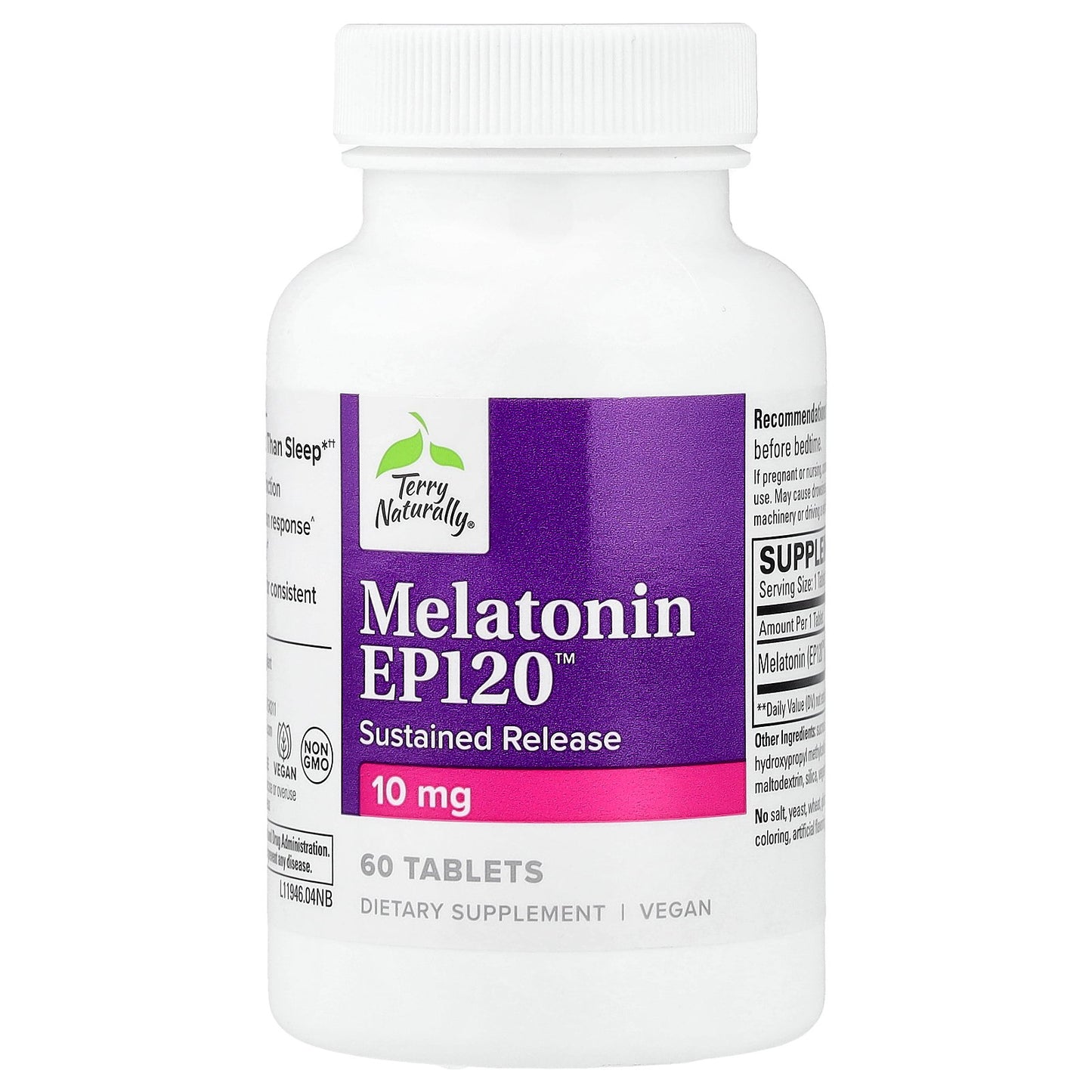 Terry Naturally, Melatonin EP120™, Sustained Release, 10 mg, 60 Tablets