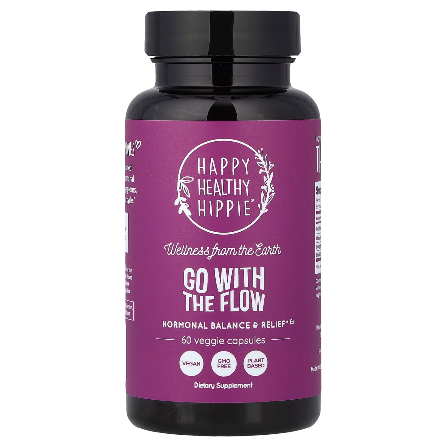 Happy Healthy Hippie, Go With The Flow, Hormonal Balance & Relief, 60 Veggie Capsules