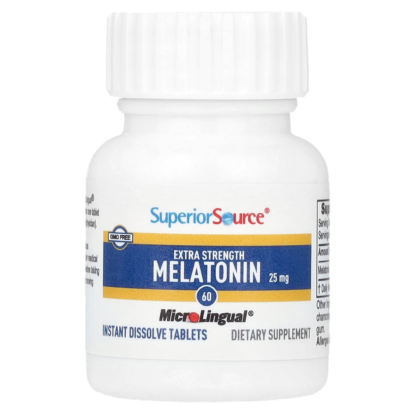 Superior Source, Melatonin, 25 mg, 60 MicroLingual® Instant Dissolve Tablets