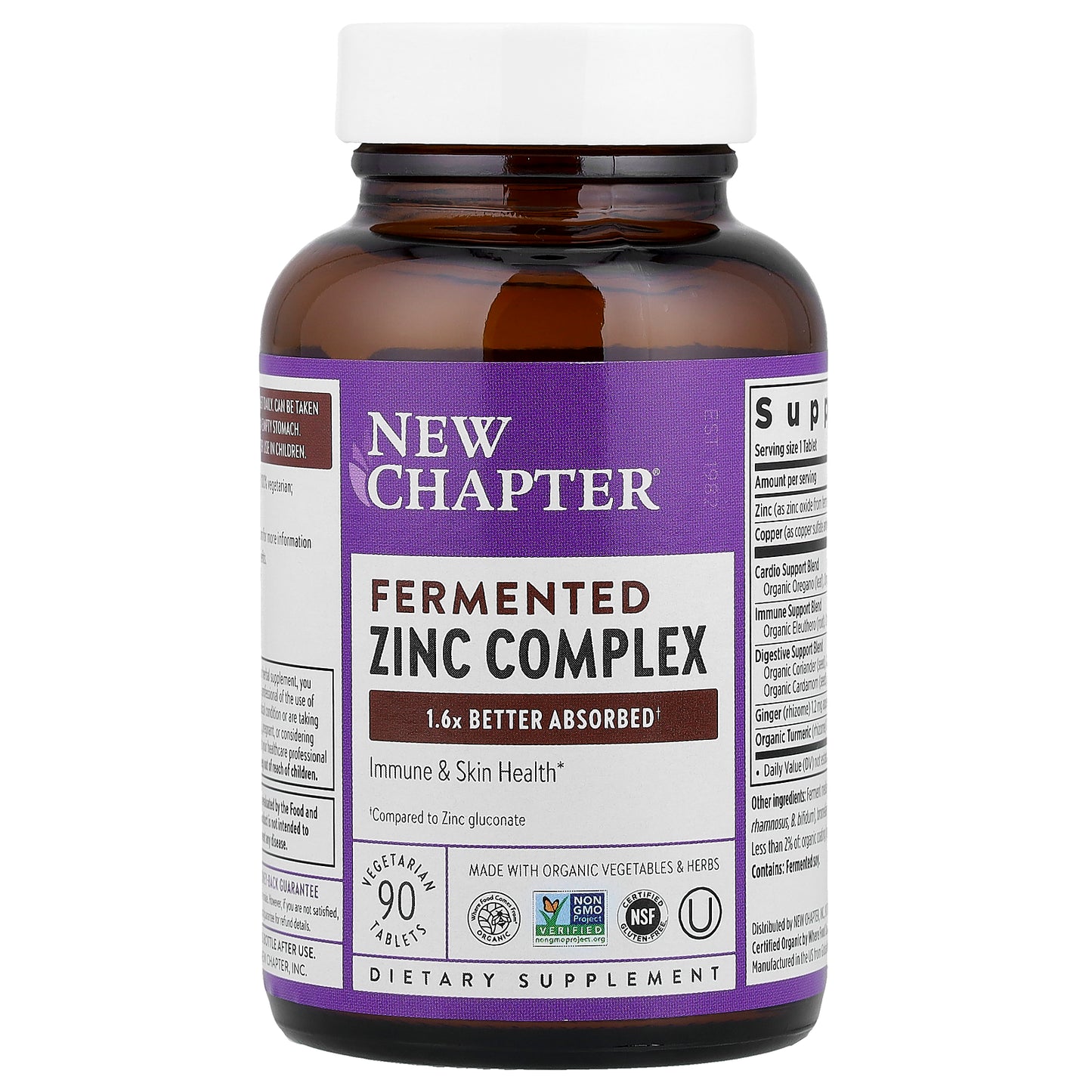 New Chapter, Fermented Zinc Complex, 90 Vegetarian Tablets