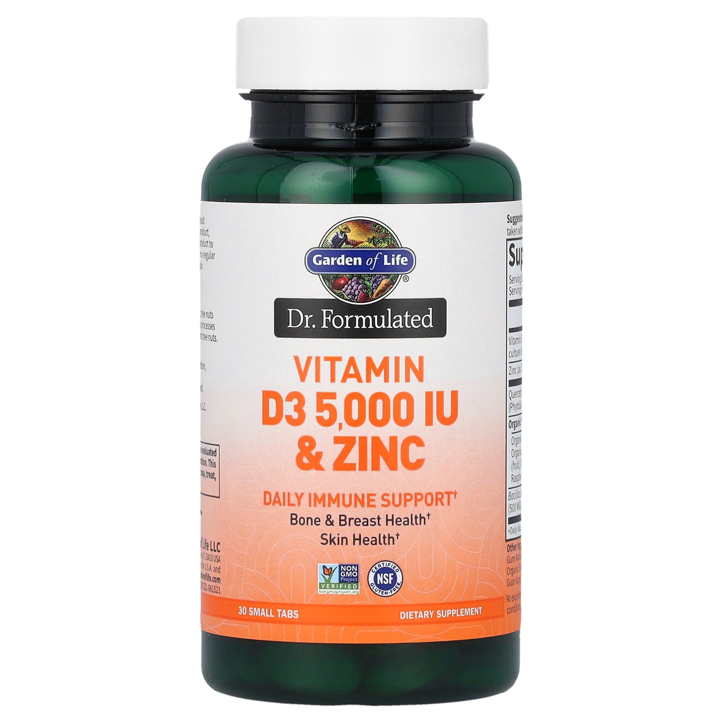 Garden of Life, Vitamin D3 & Zinc, 30 Small Tabs