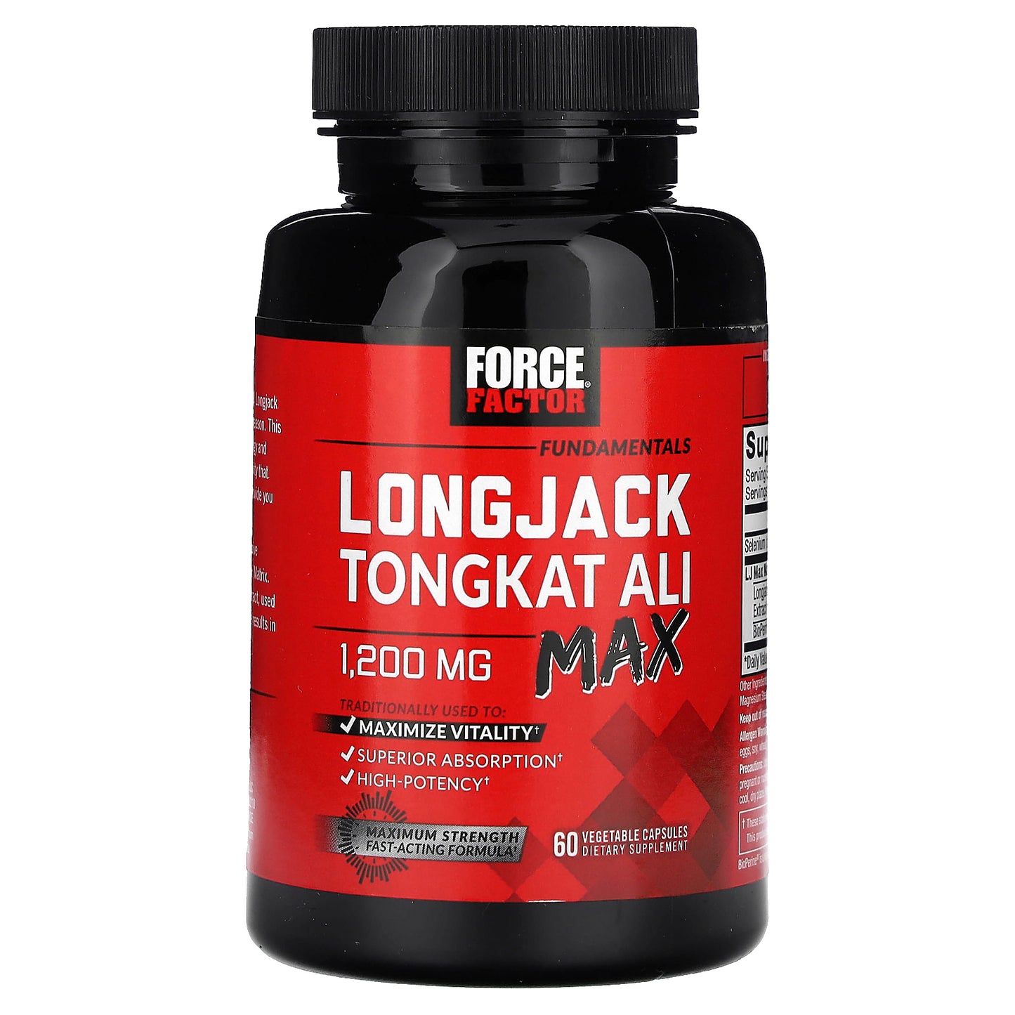 Force Factor, Fundamentals, LongJack Tongkat Ali Max, 60 Vegetable Capsules