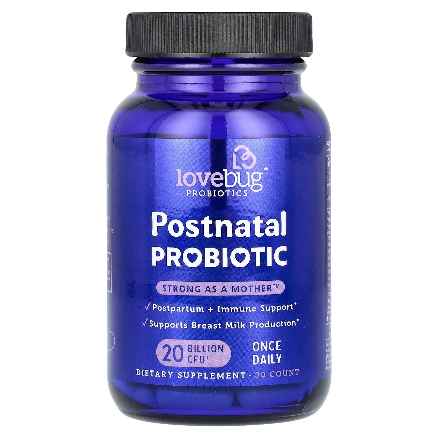 LoveBug Probiotics, Postnatal Probiotic, 20 Billion CFU, 30 Capsules
