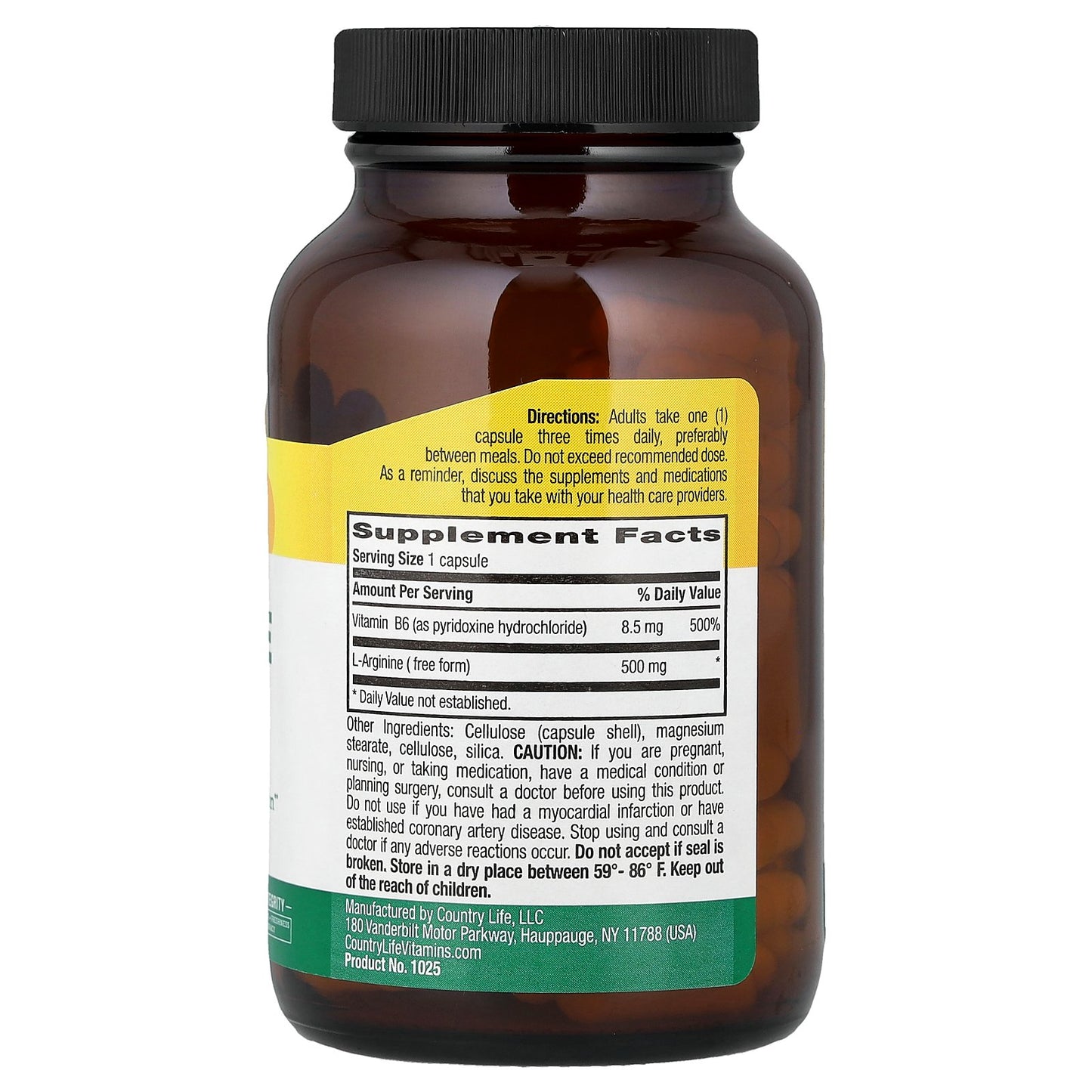 Country Life, L-Arginine, 100 Vegan Capsules