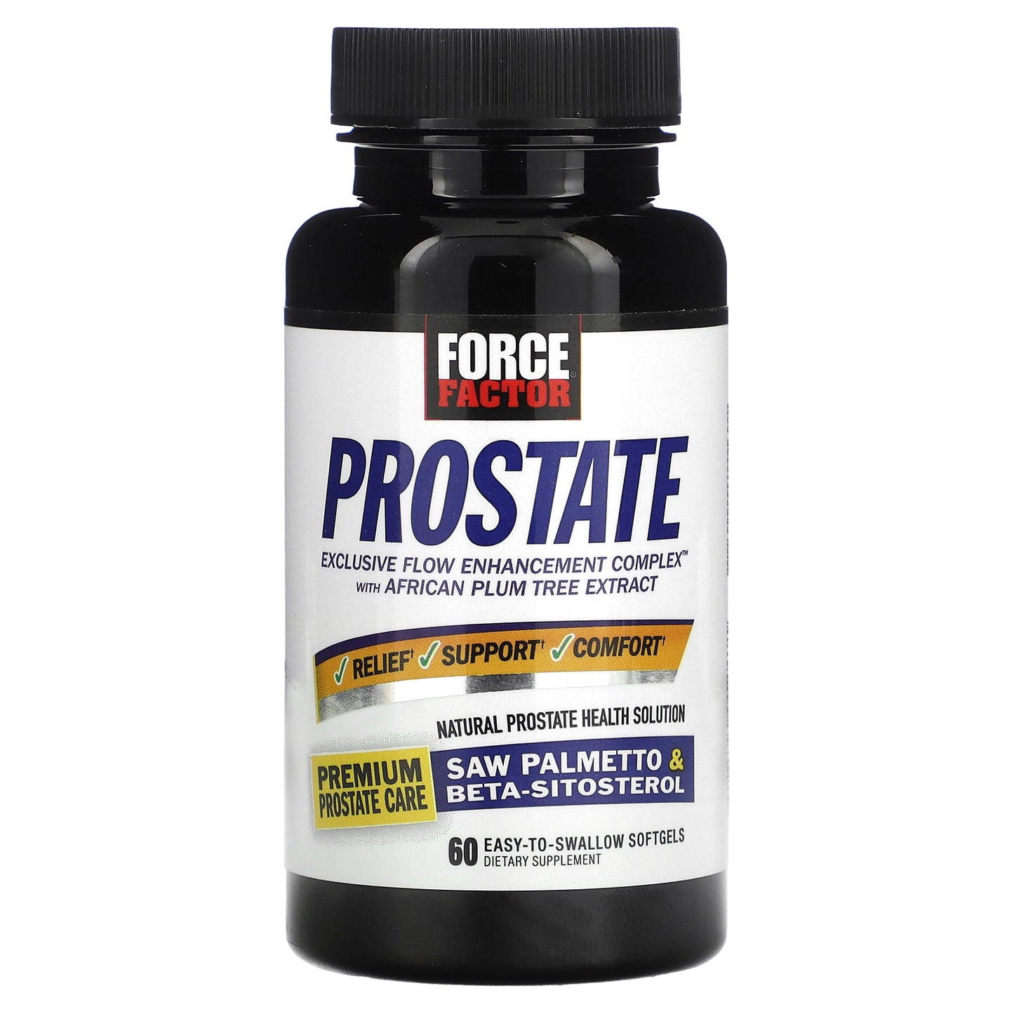 Force Factor, Prostate, Natural Prostate Health Solution, 60 Easy-To-Swallow Softgels