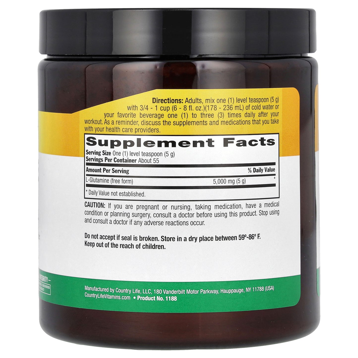 Country Life, Glutamine Pure Powder, 9.7 oz (275 g)