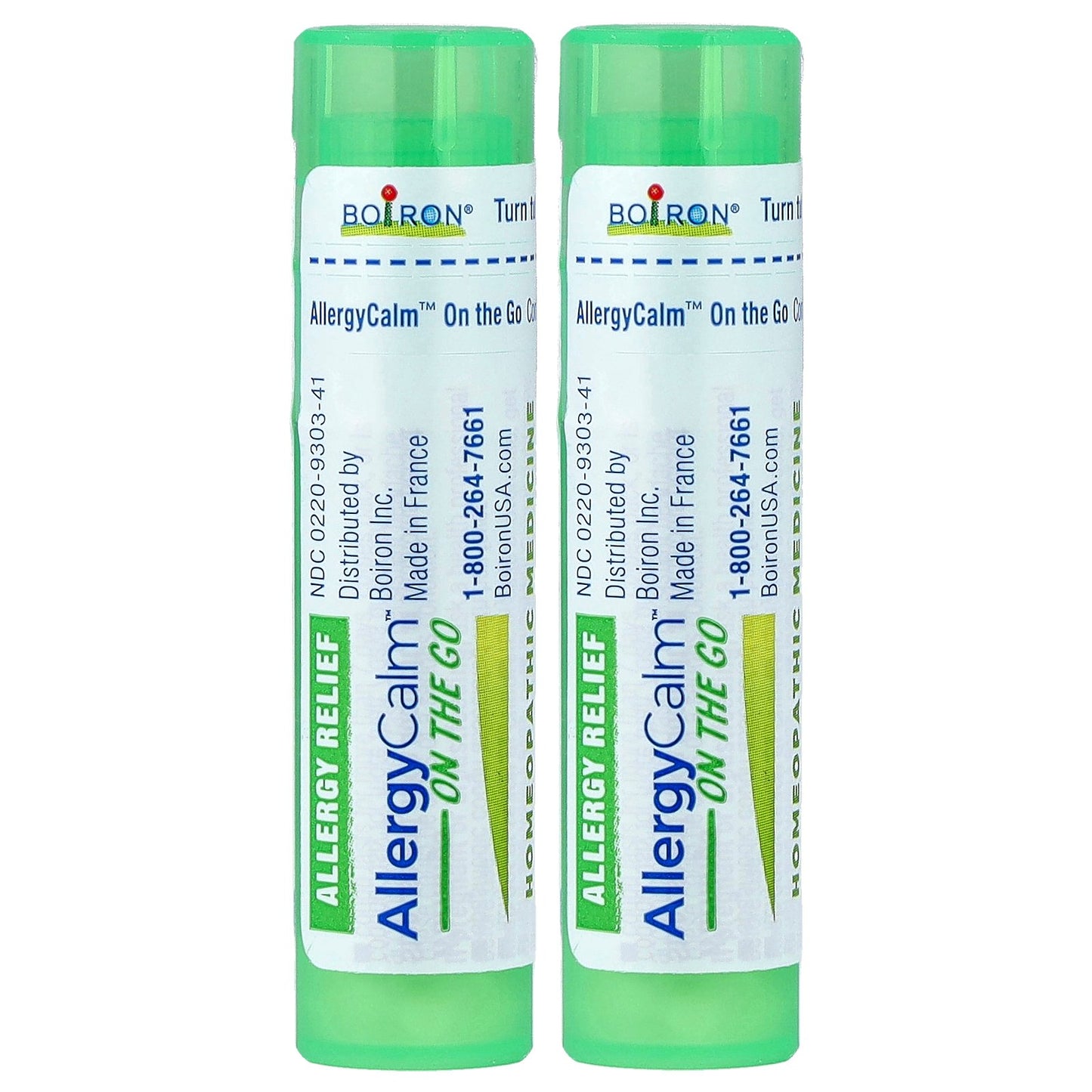 Boiron, AllergyCalm™ On The Go, 2 Portables Tubes, 80 Pellets Each
