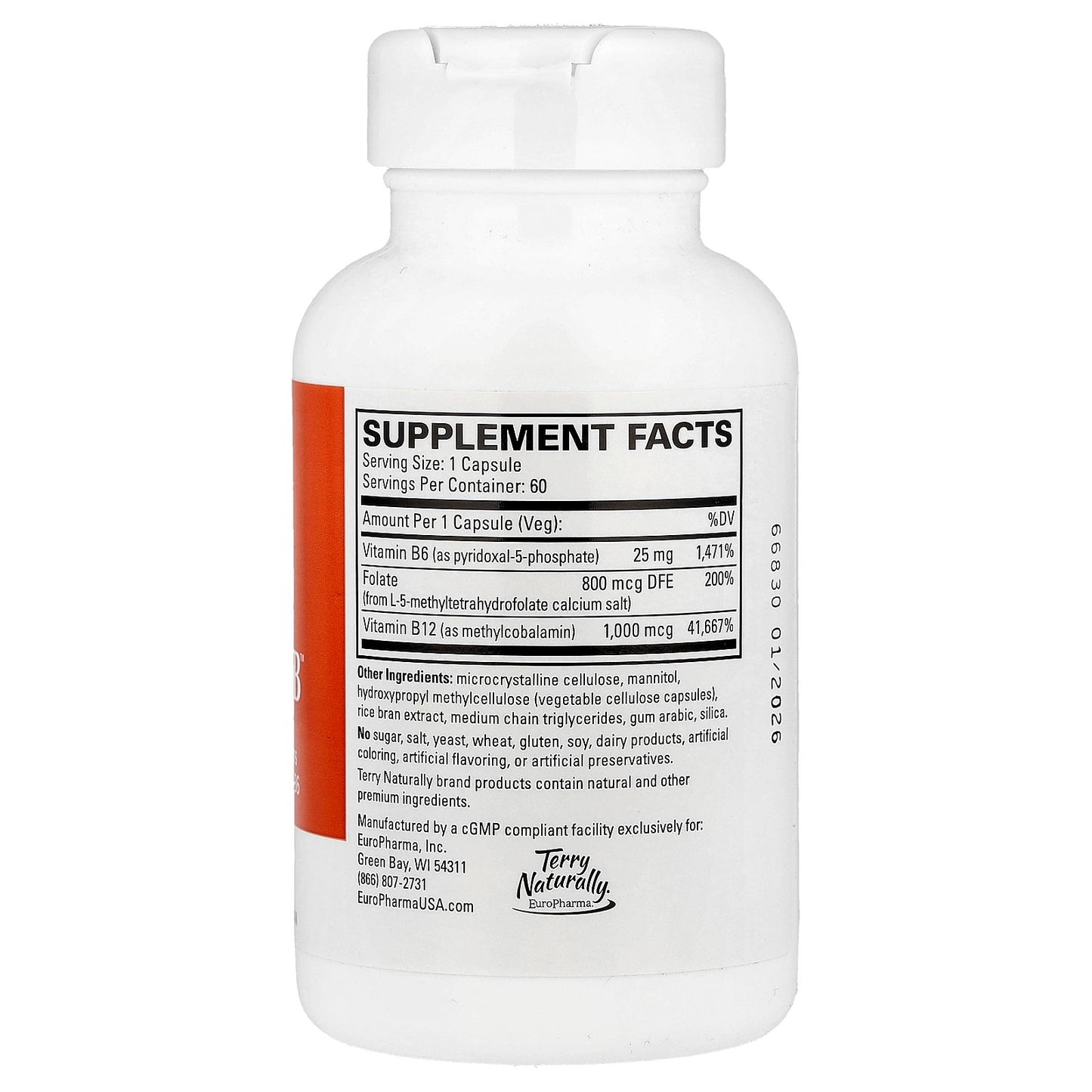 Terry Naturally, BioActive Vitamin B™, 60 Capsules