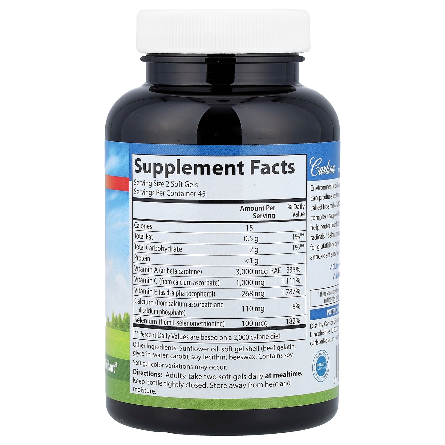 Carlson, ACES®, Vitamins A, C, E + Selenium, 90 Softgels