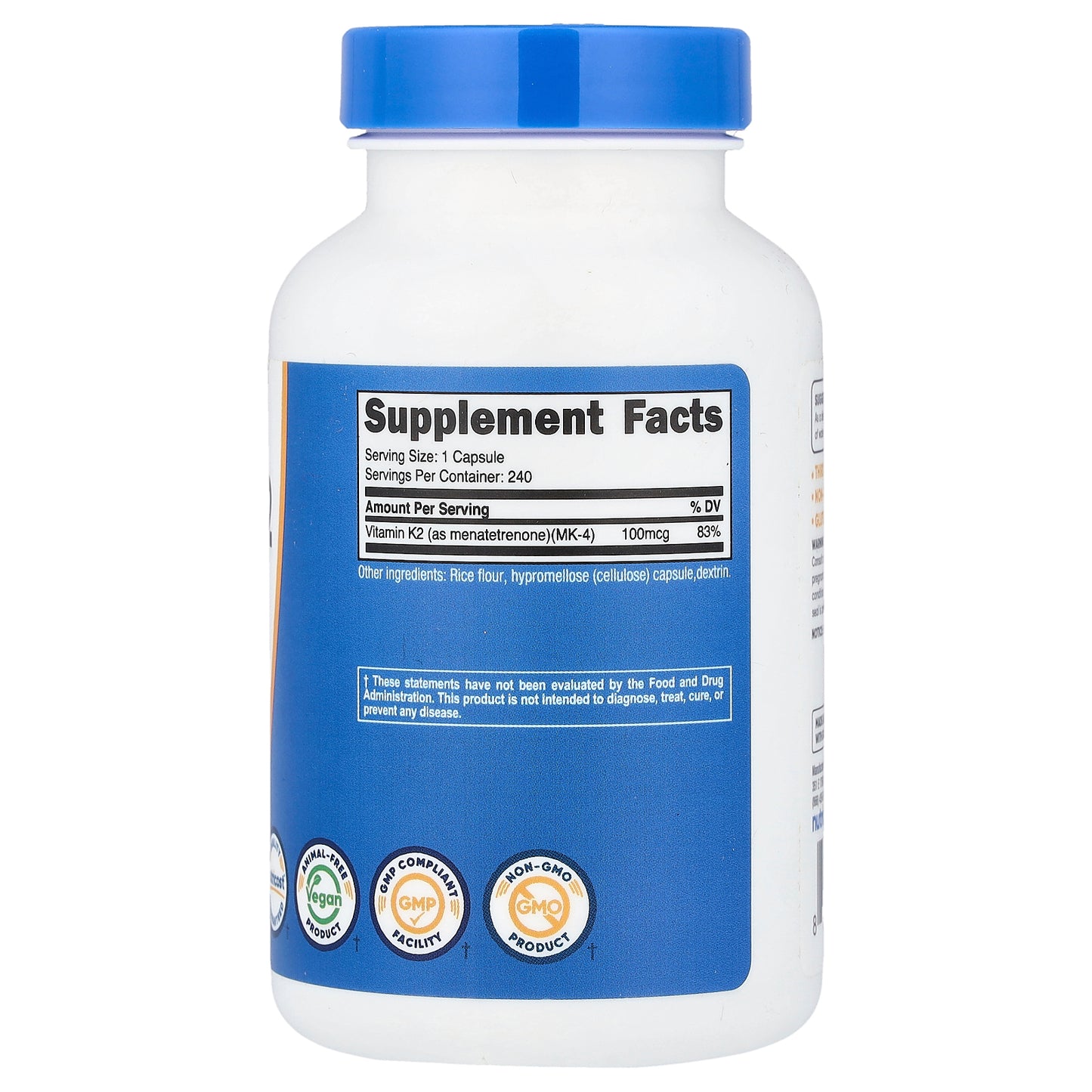 Nutricost, Vitamin K2 MK-4, 100 mcg, 240 Capsules