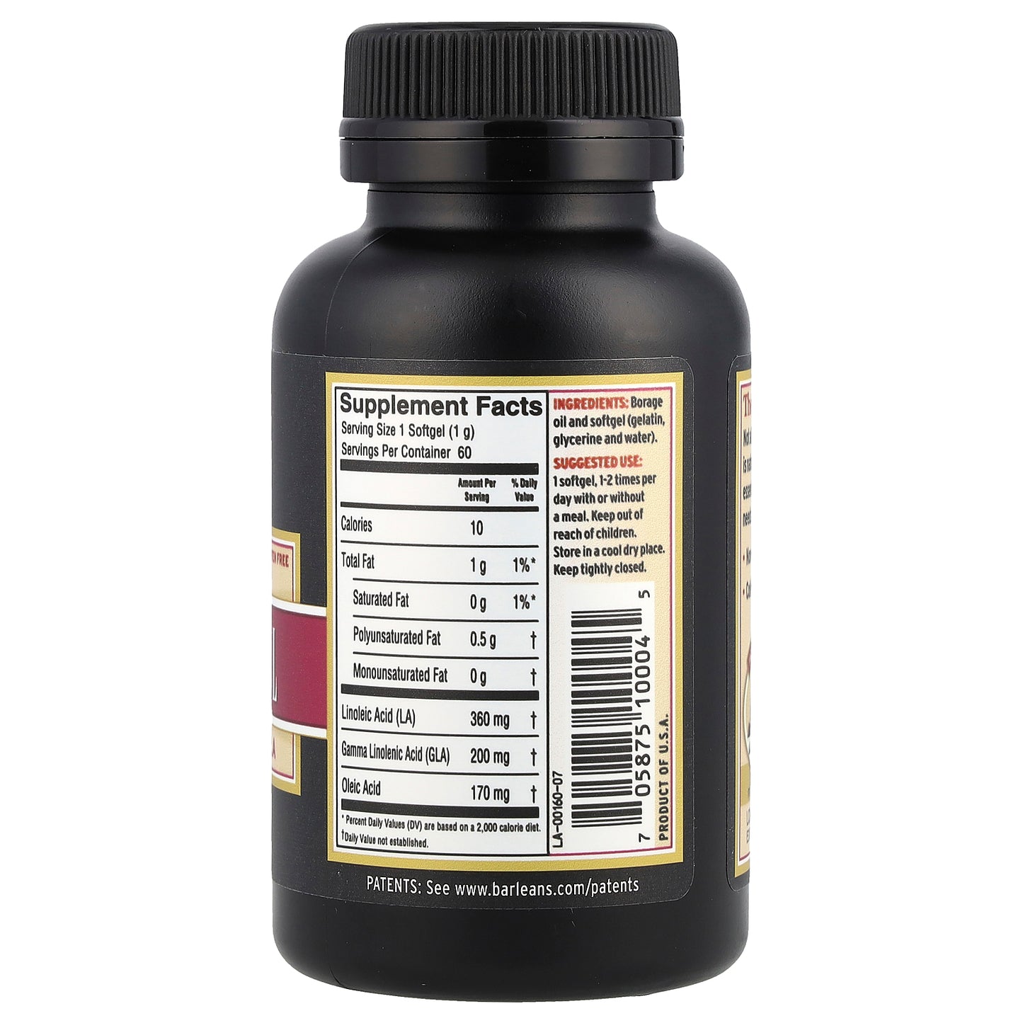 Barlean's, Borage Oil, 1,000 mg, 60 Softgels