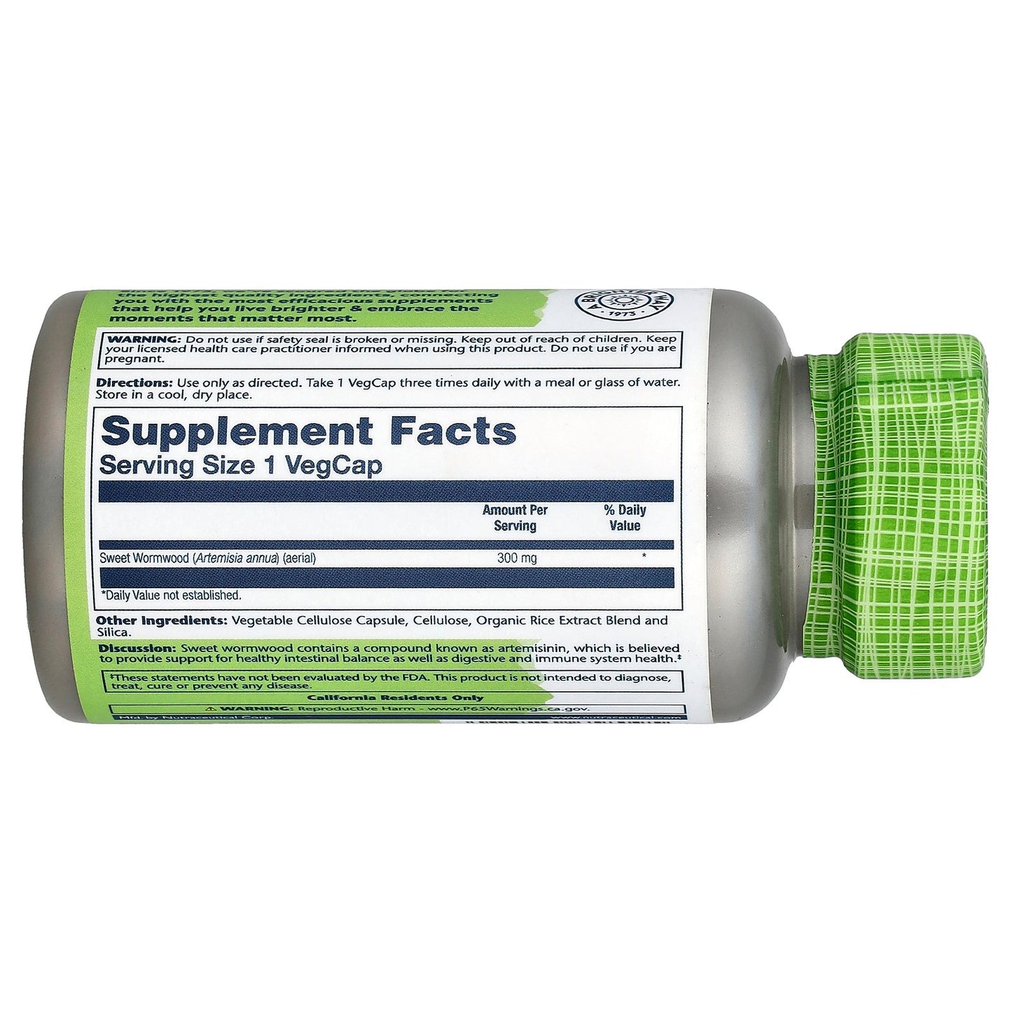 Solaray, True Herbs, Sweet Wormwood, 300 mg, 100 VegCaps