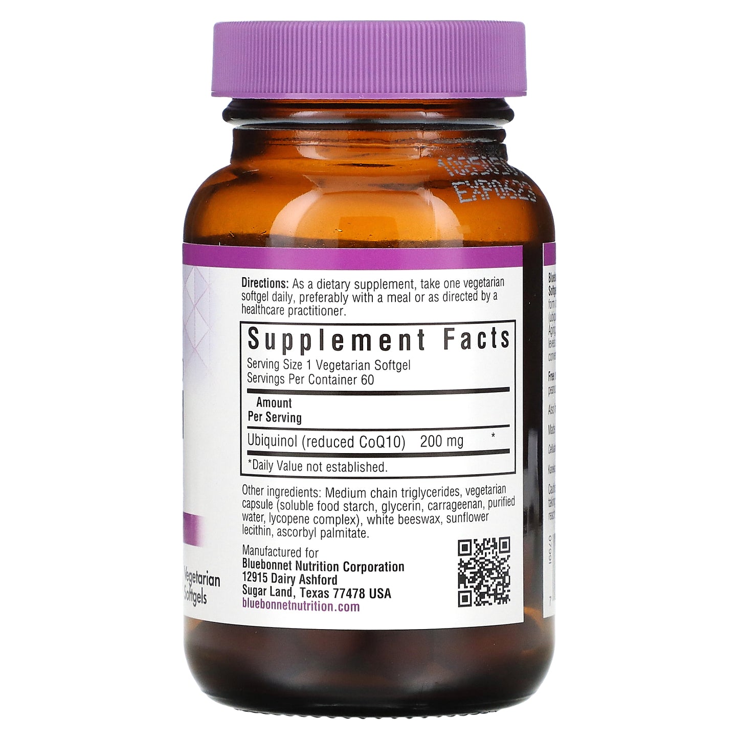 Bluebonnet Nutrition, Ubiquinol, CellullarActive CoQ10, 200 mg, 60 Vegetarian Softgels