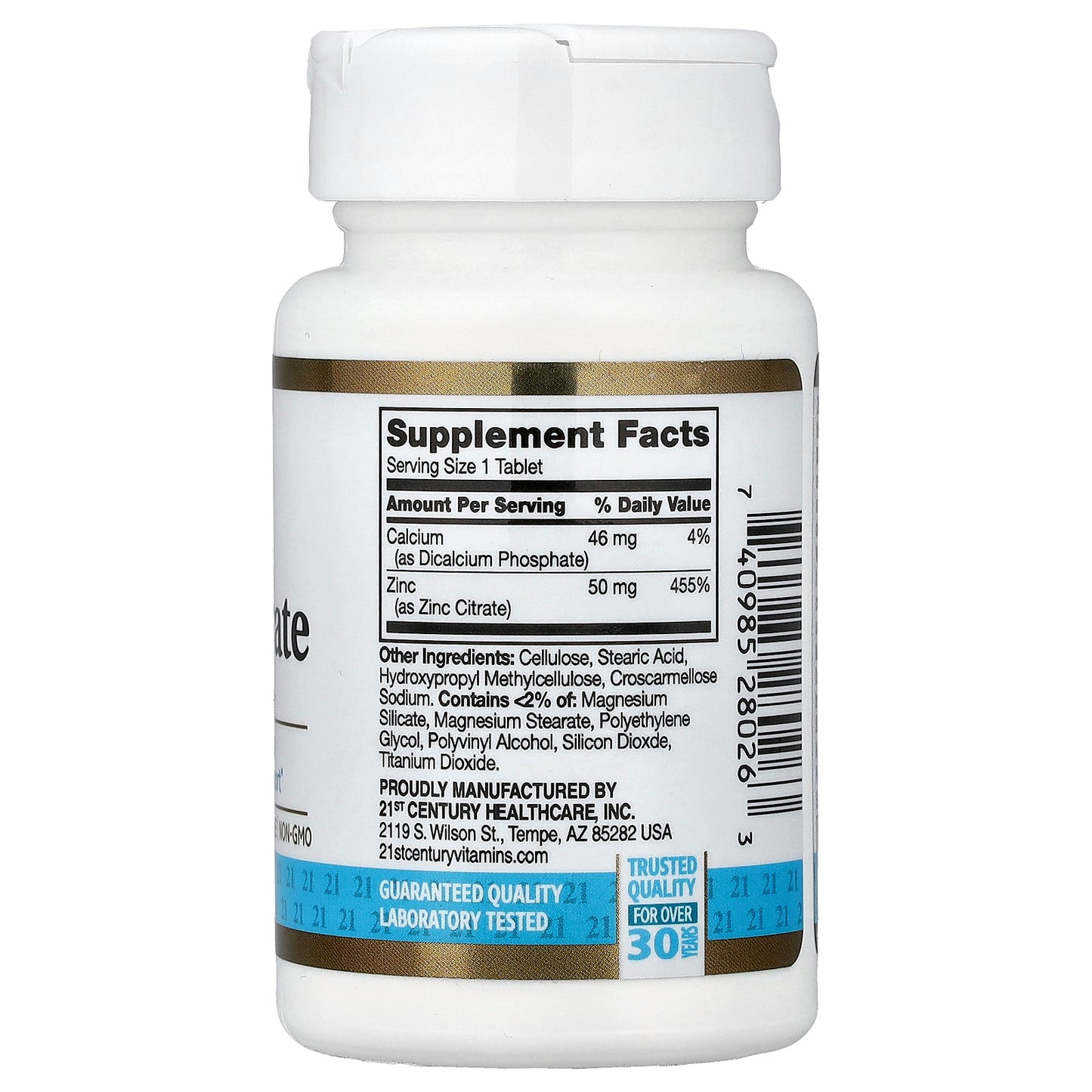 21st Century, Zinc Citrate, 50 mg, 60 Tablets