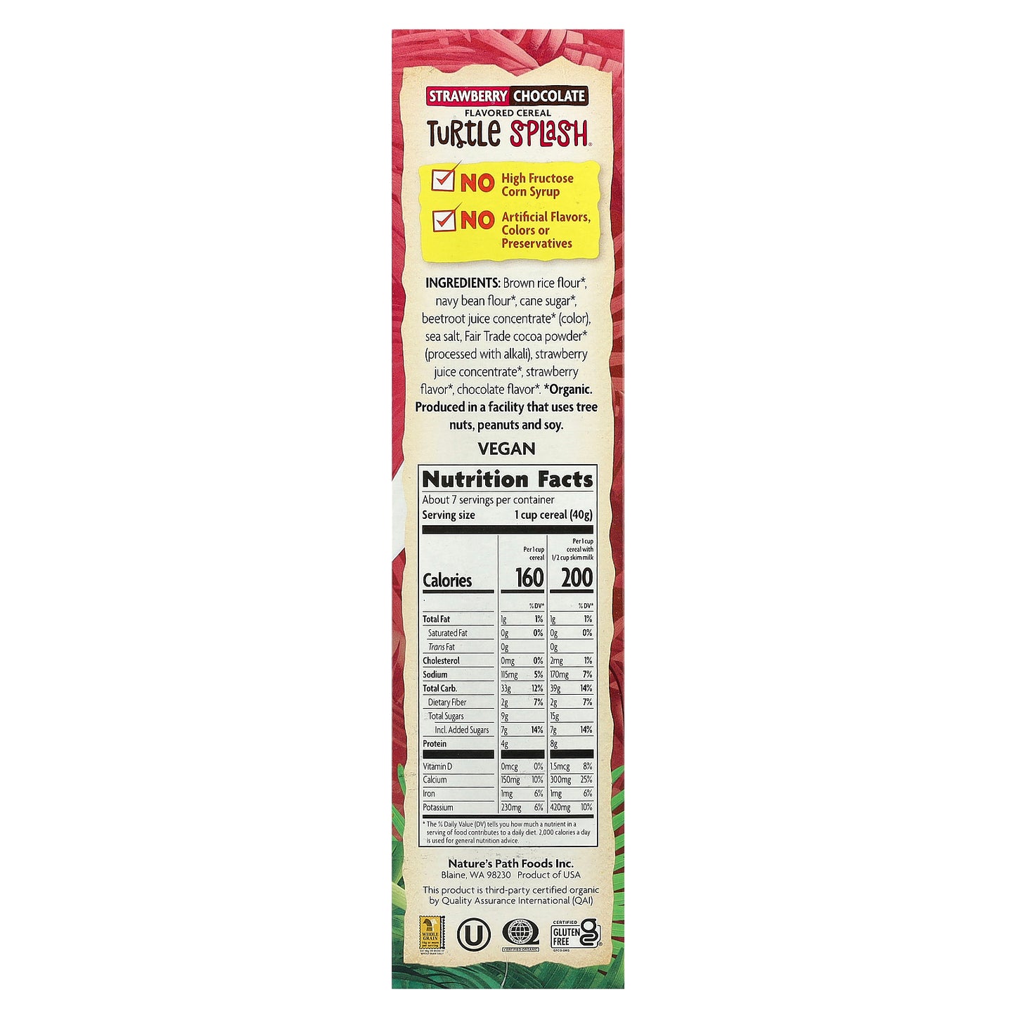 Nature's Path, EnviroKidz, Organic Turtle Splash Cereal, Strawberry Chocolate, 10 oz (284 g)