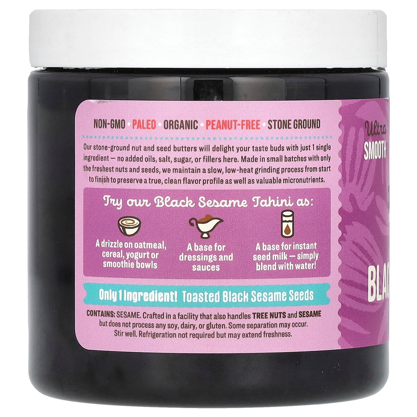 Dastony, Organic Toasted Black Sesame Tahini, Ultra Smooth, 8 oz (227 g)