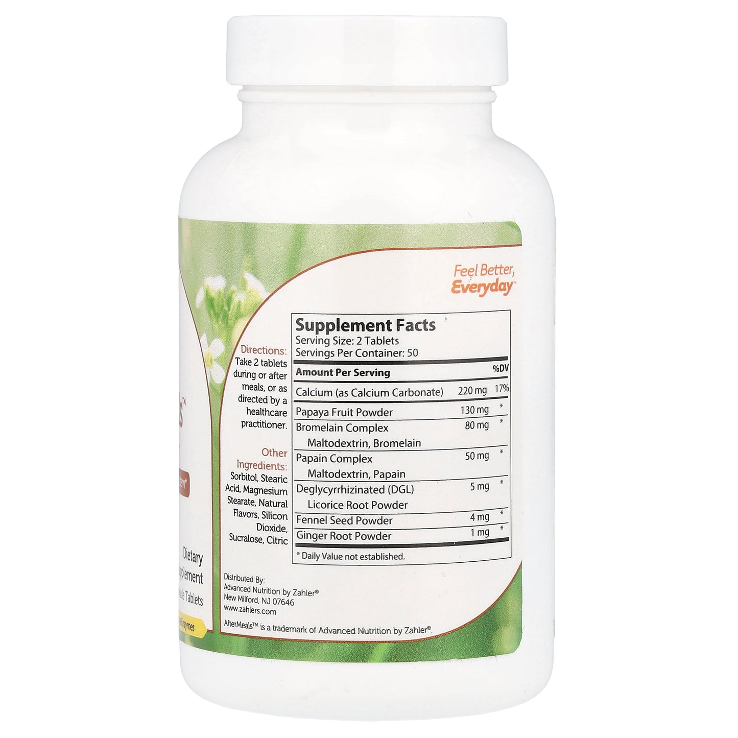 Zahler, AfterMeals™, Fruit-Based Enzymes+, 100 Chewable Tablets