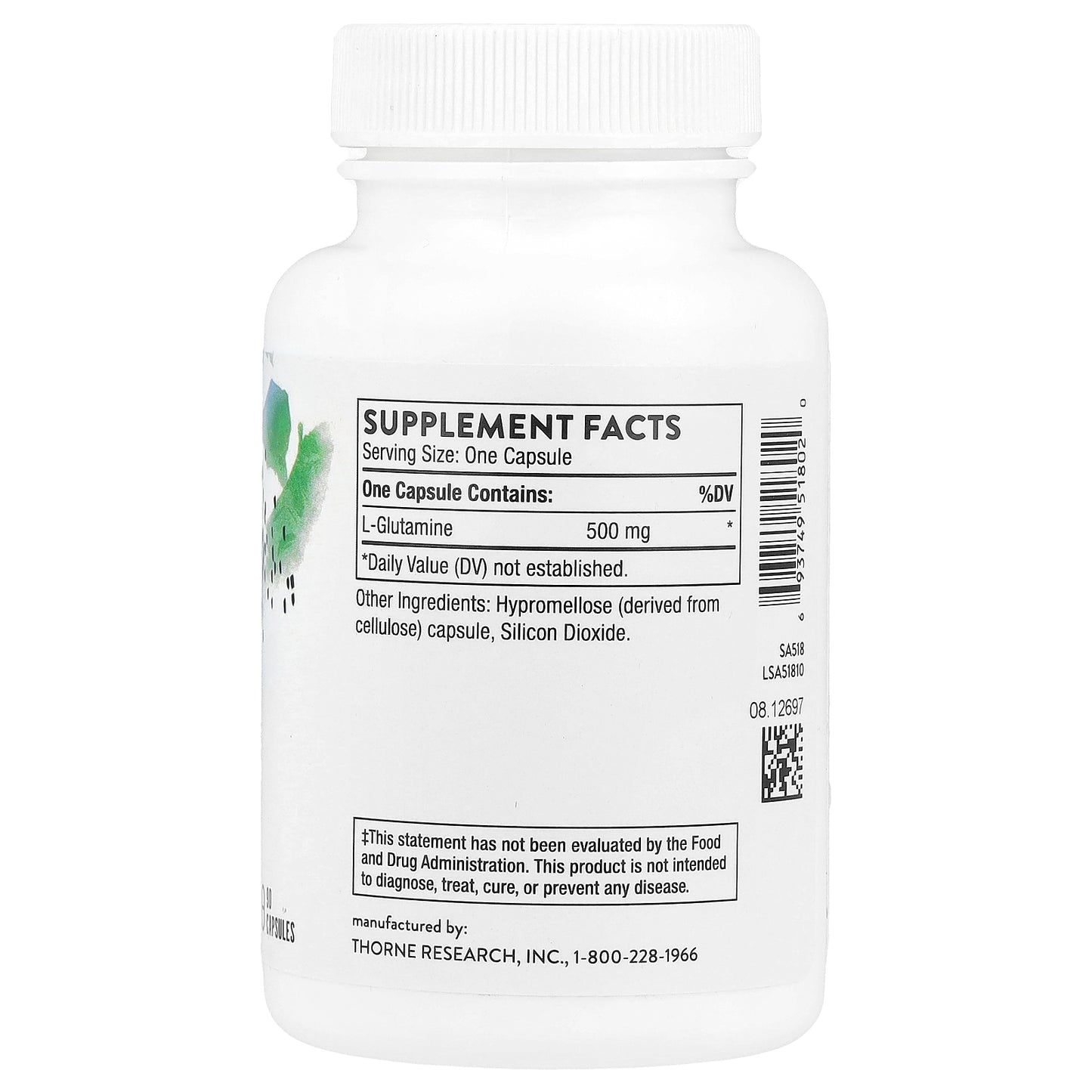 Thorne, L-Glutamine, 90 Capsules (500 mg per Capsule)