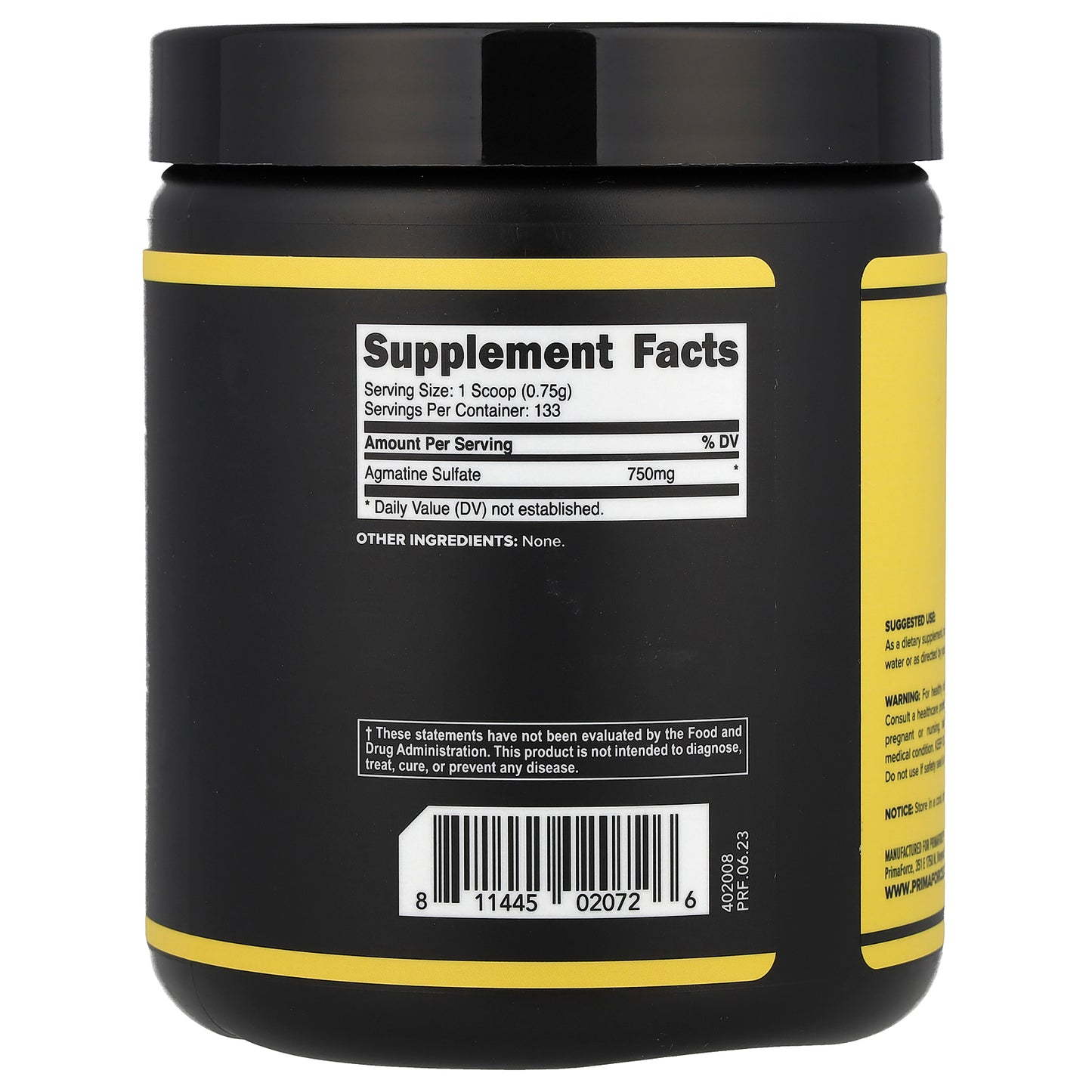 Primaforce, Agmatine, Unflavored, 3.5 oz (100 g)