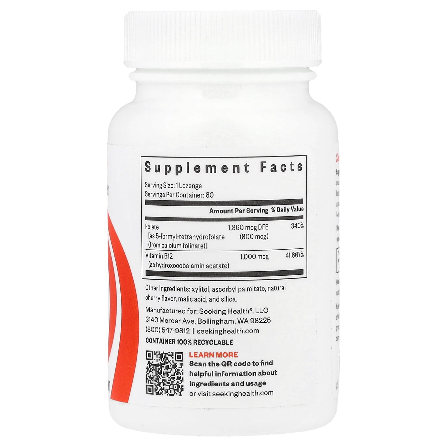 Seeking Health, Hydroxo B12 With Folinic Acid, 60 Lozenges