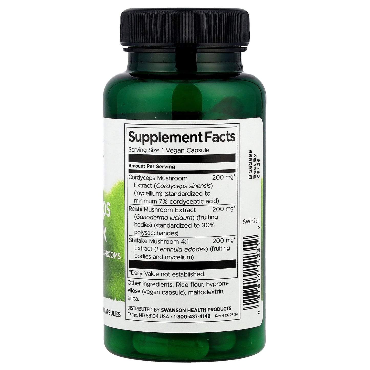 Swanson, Cordyceps Complex with Reishi and Shiitake Mushrooms, 60 Vegan Capsules