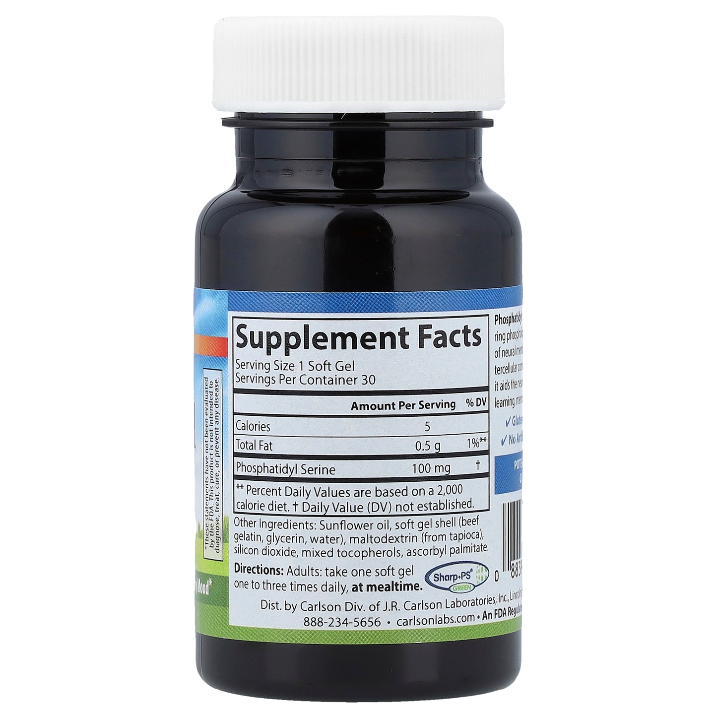 Carlson, Phosphatidyl Serine , 100 mg, 30 Soft Gels