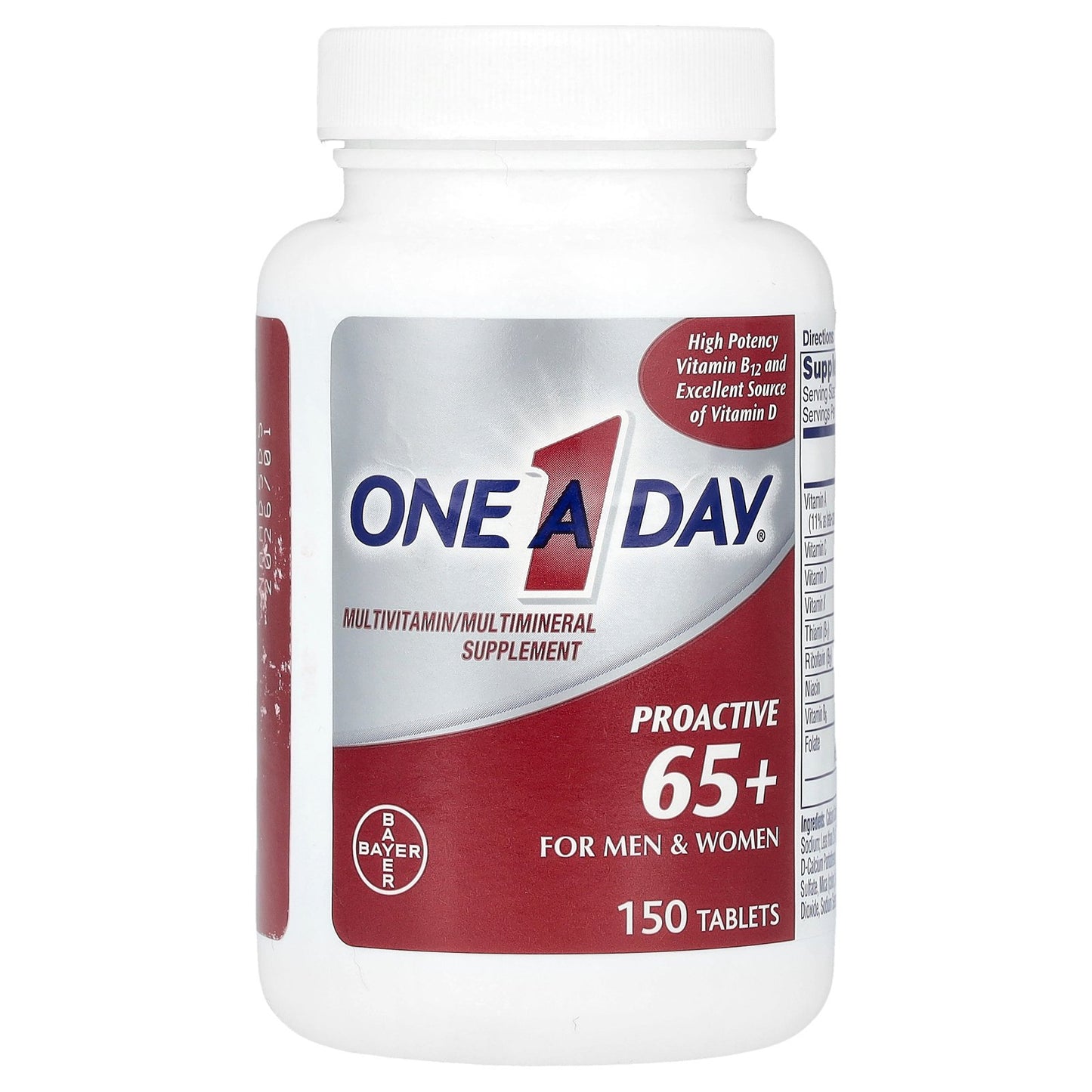 One-A-Day, Proactive 65+ For Men & Women, Multivitamin/Multimineral Supplement, 150 Tablets