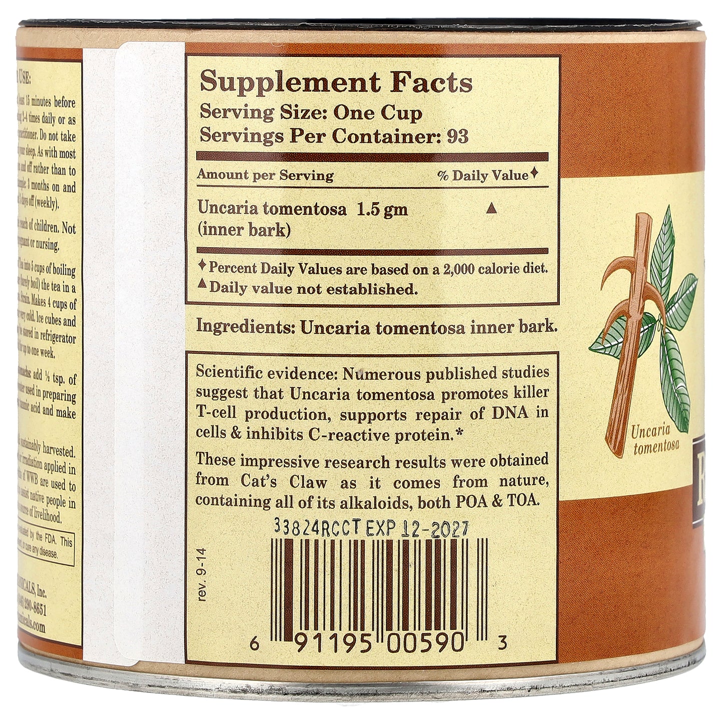 Whole World Botanicals, Royal Cat's Claw™, 4.9 oz (140 g)