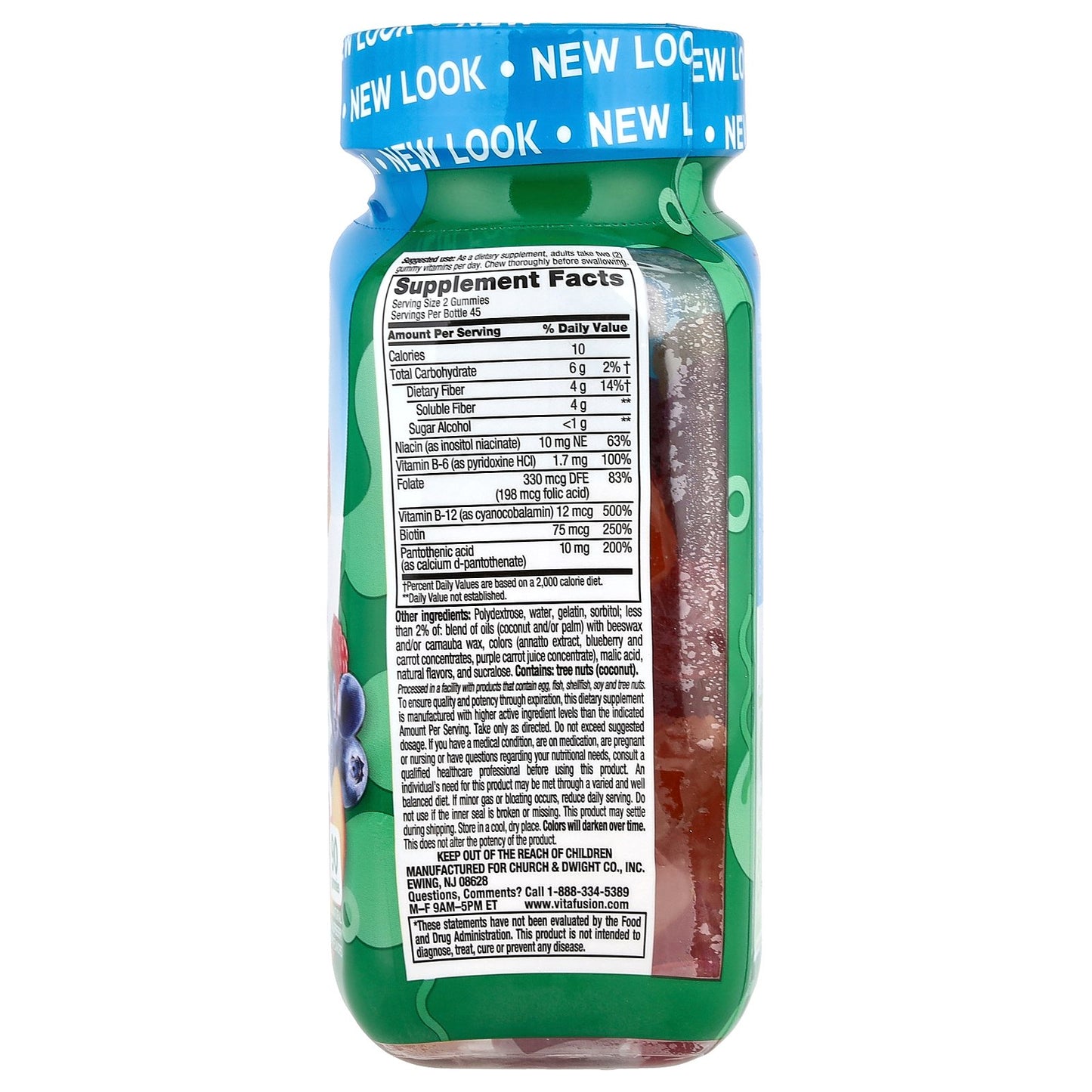 VitaFusion, FiberWell™ Fit Vitamins, Sugar Free, Natural Peach, Raspberry & Berry, 90 Gummies