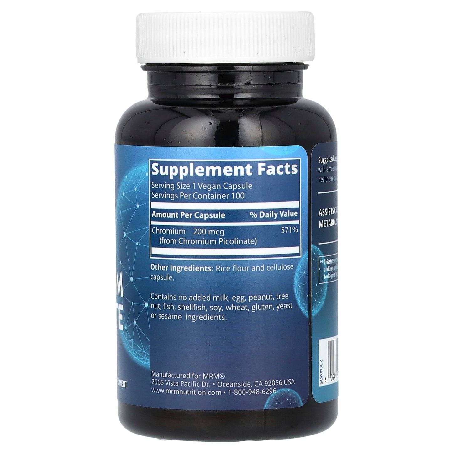 MRM Nutrition, Chromium Picolinate, 100 Vegan Capsules (200 mcg per Capsule)