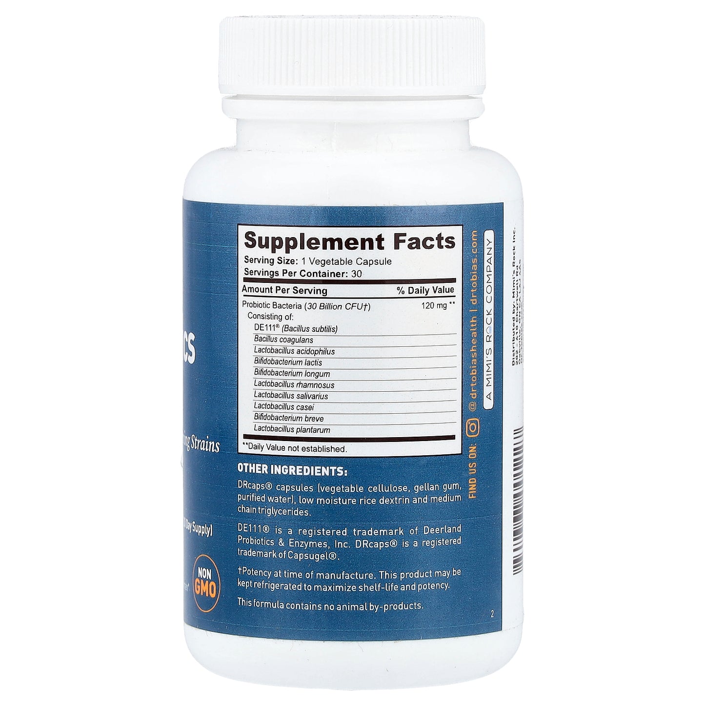 Dr. Tobias, Probiotics 30 Billion, 30 Delayed Release Capsules