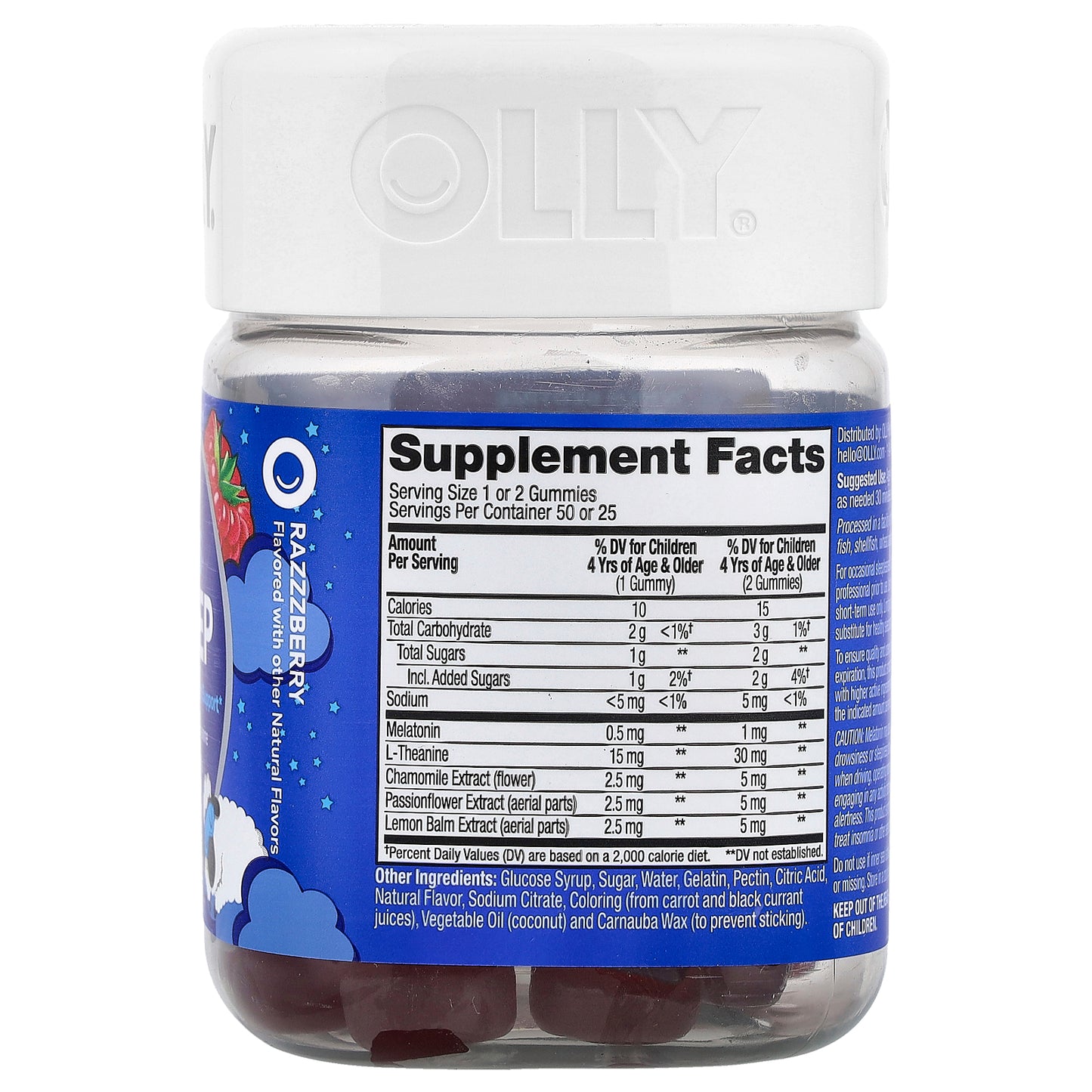 OLLY, Kids Sleep Gummies, Razzzberry, 50 Gummies