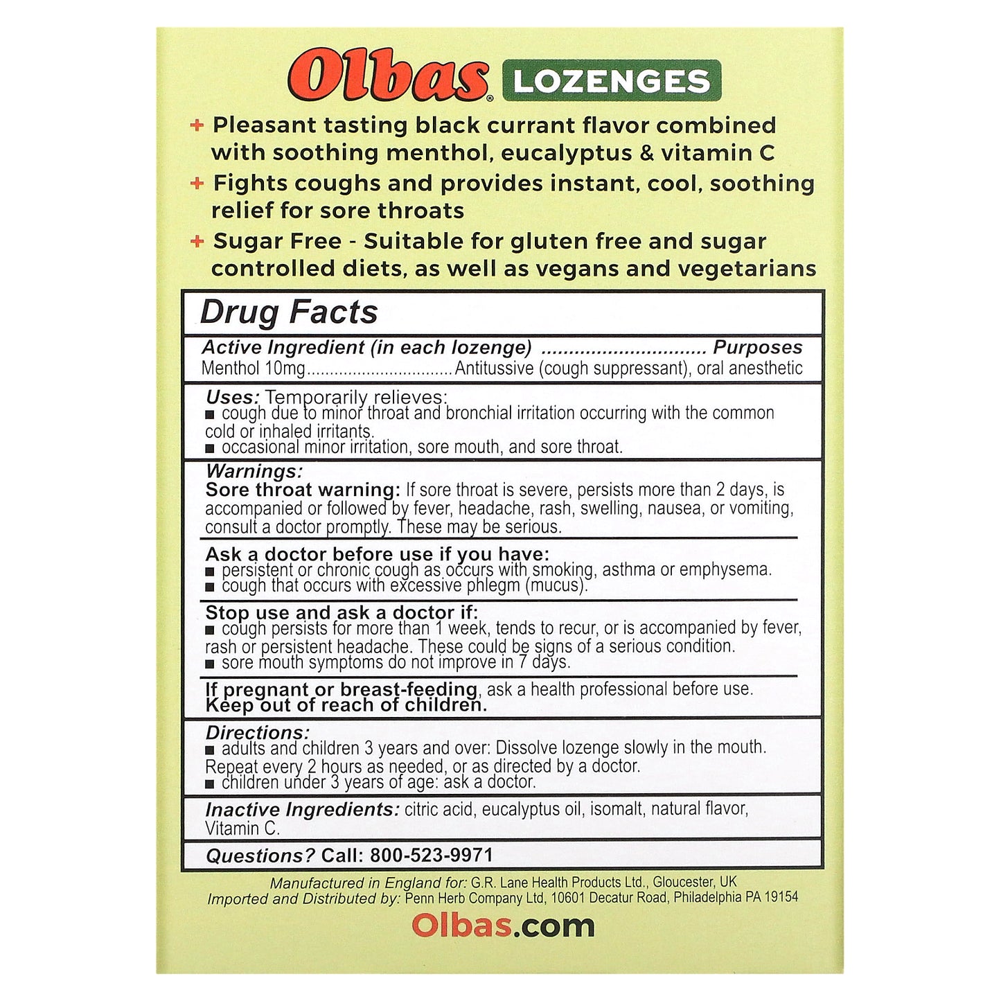 Olbas, Lozenges, Black Currant, 24 Lozenges