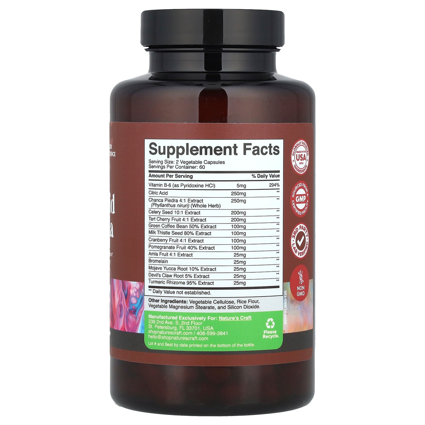 Nature's Craft, Uric Acid Formula, 120 Capsules